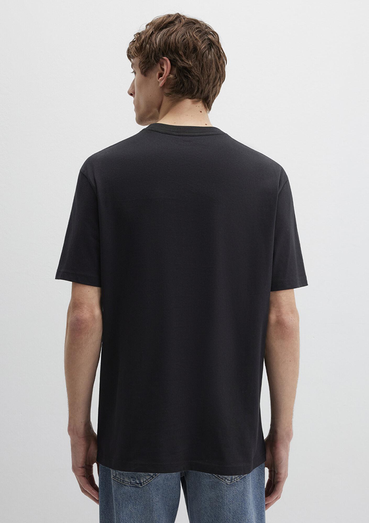 Mavi Mavi Logo Baskılı Siyah Tişört Loose Fit / Bol Rahat Kesim 0611807-900