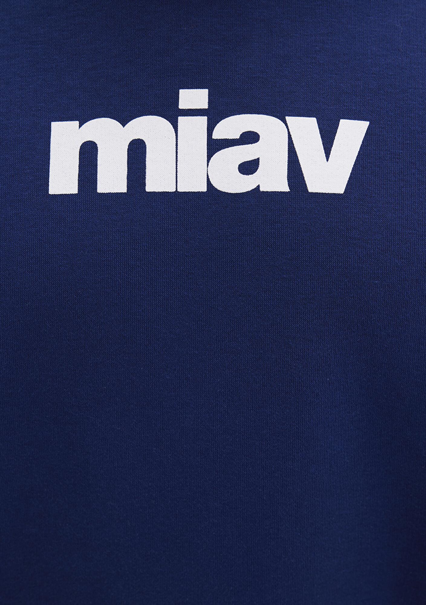 Mavi Miav Baskılı Kapüşonlu Mavi Sweatshirt 0S10001-70722