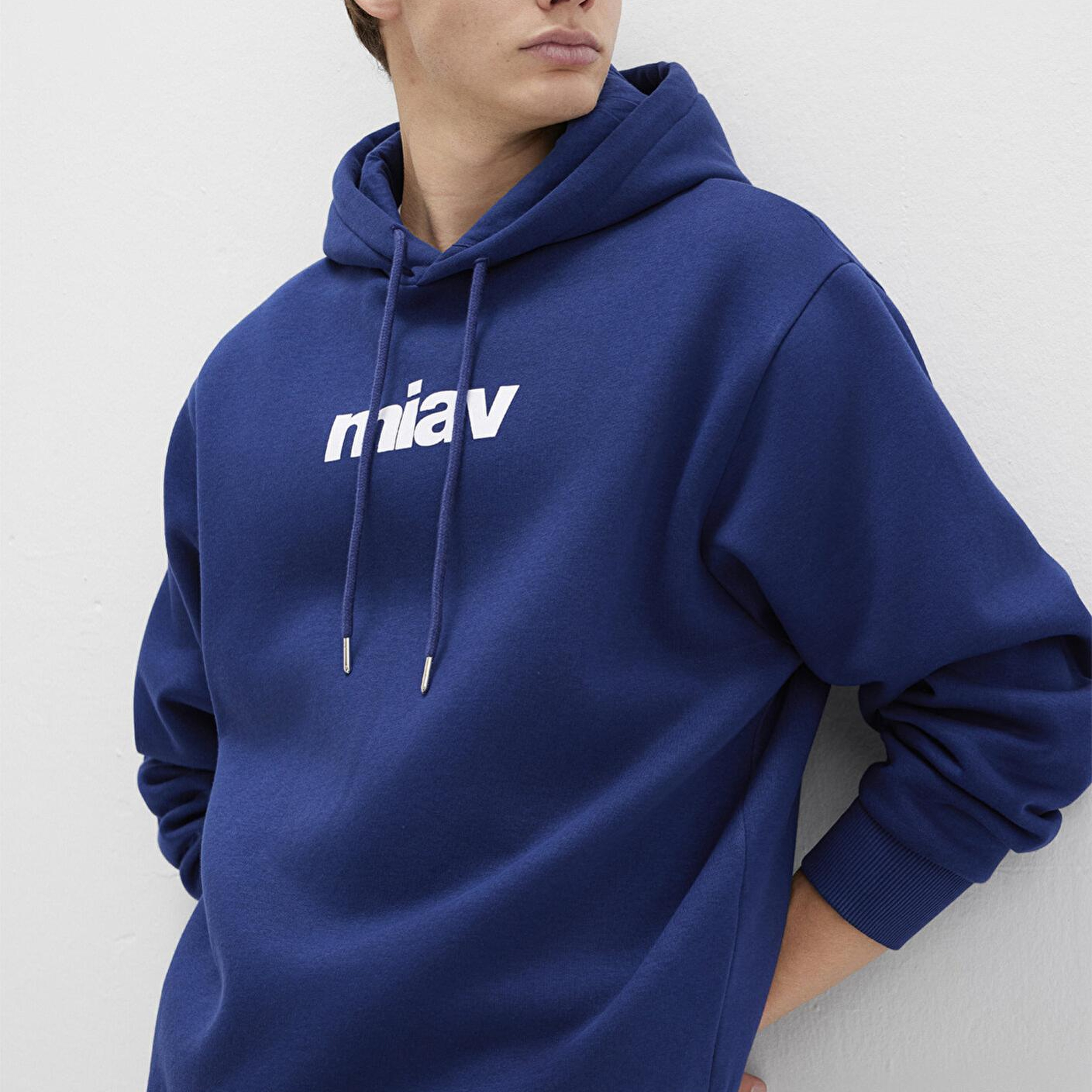 Mavi Miav Baskılı Kapüşonlu Mavi Sweatshirt 0S10001-70722