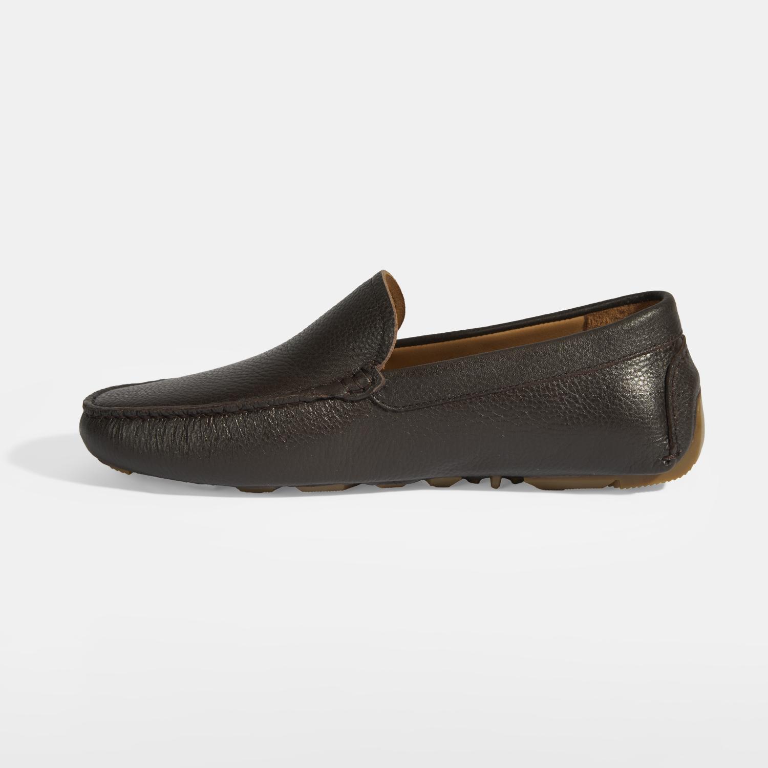 Erkek Kahve Slip-On Deri Loafer