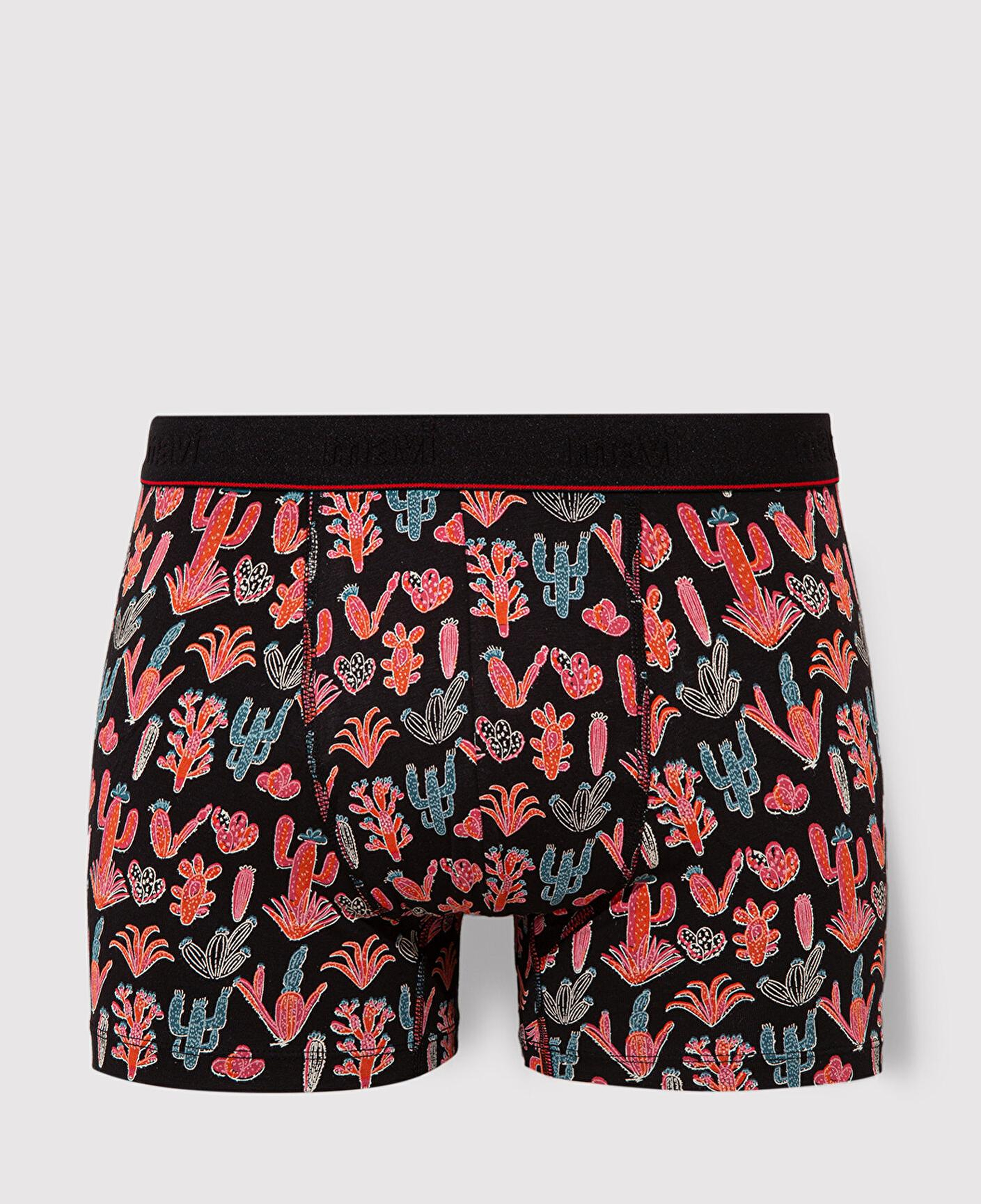 Mavi Kaktüs Baskılı Siyah Boxer 091122-900