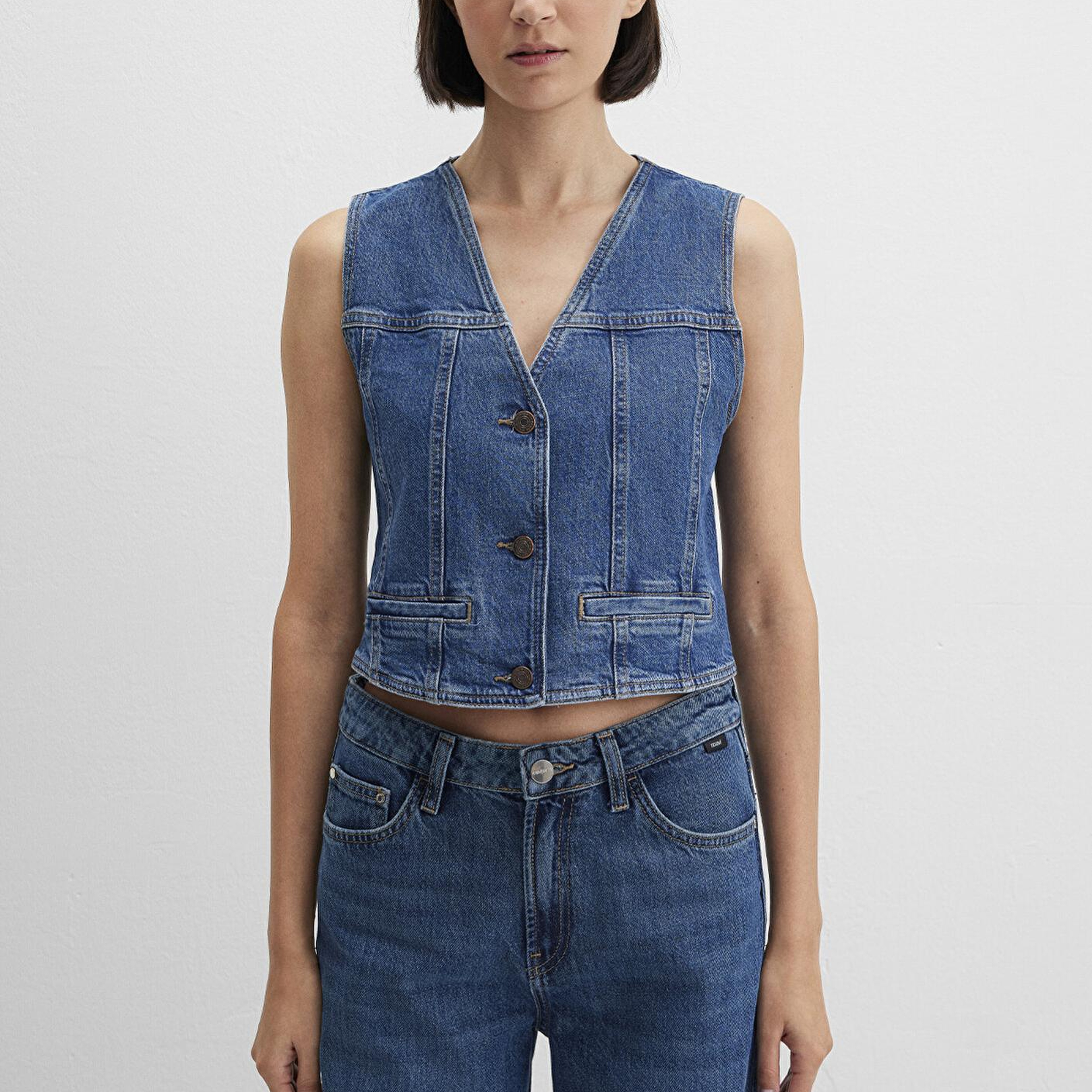 Mavi Merlin Real Blue Koyu Mavi Jean Yelek Fitted / Vücuda Oturan Kesim 1110265-85670