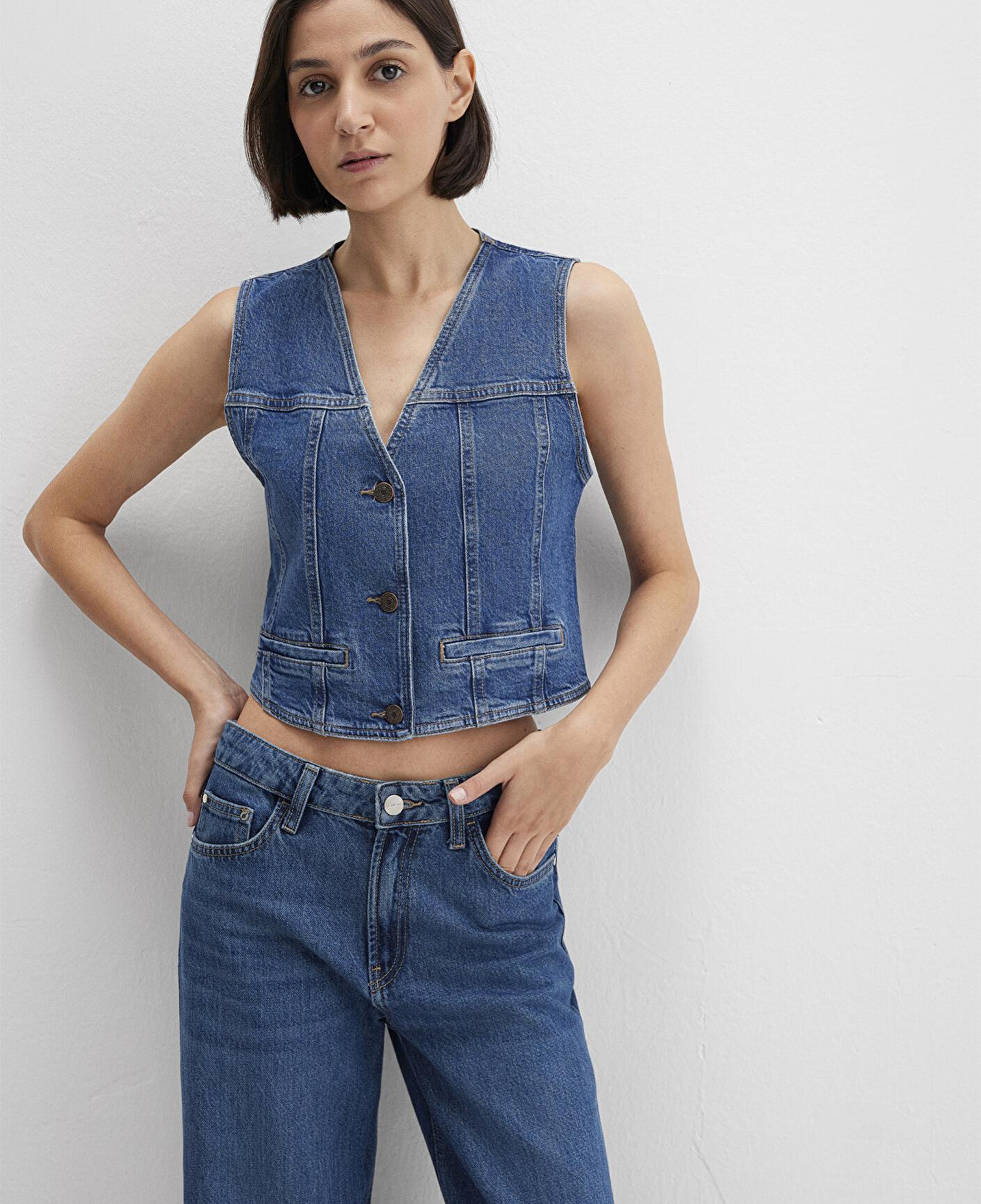 Mavi Merlin Real Blue Koyu Mavi Jean Yelek Fitted / Vücuda Oturan Kesim 1110265-85670