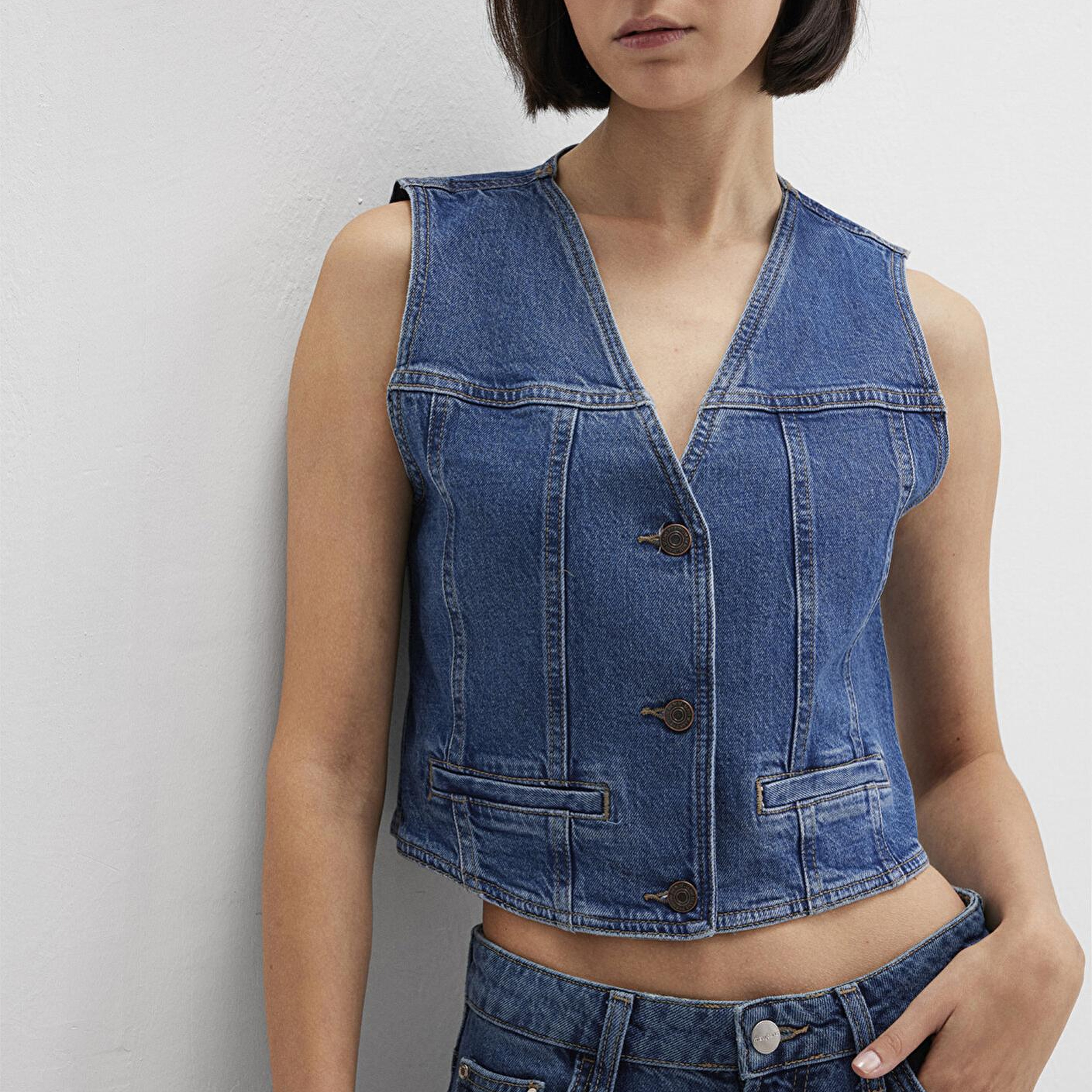 Mavi Merlin Real Blue Koyu Mavi Jean Yelek Fitted / Vücuda Oturan Kesim 1110265-85670