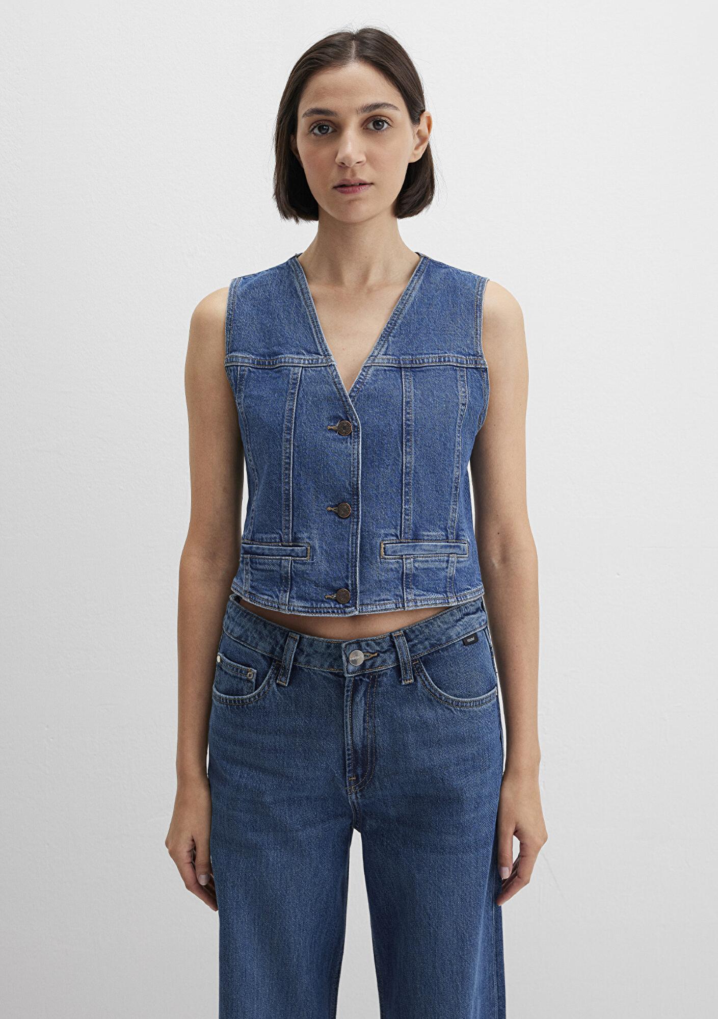 Mavi Merlin Real Blue Koyu Mavi Jean Yelek Fitted / Vücuda Oturan Kesim 1110265-85670