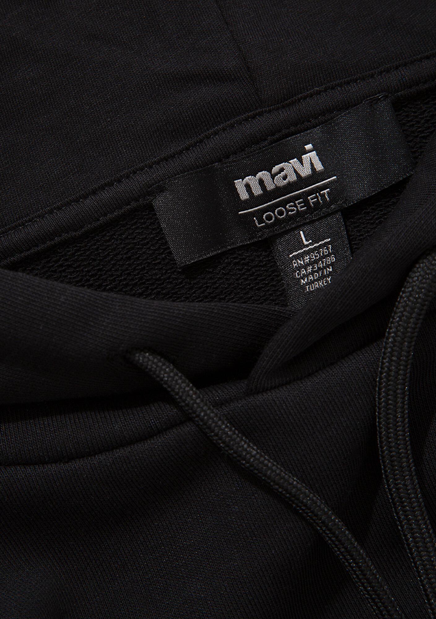 Mavi MVJNS Logo Baskılı Kapüşonlu Siyah Sweatshirt 0611786-900