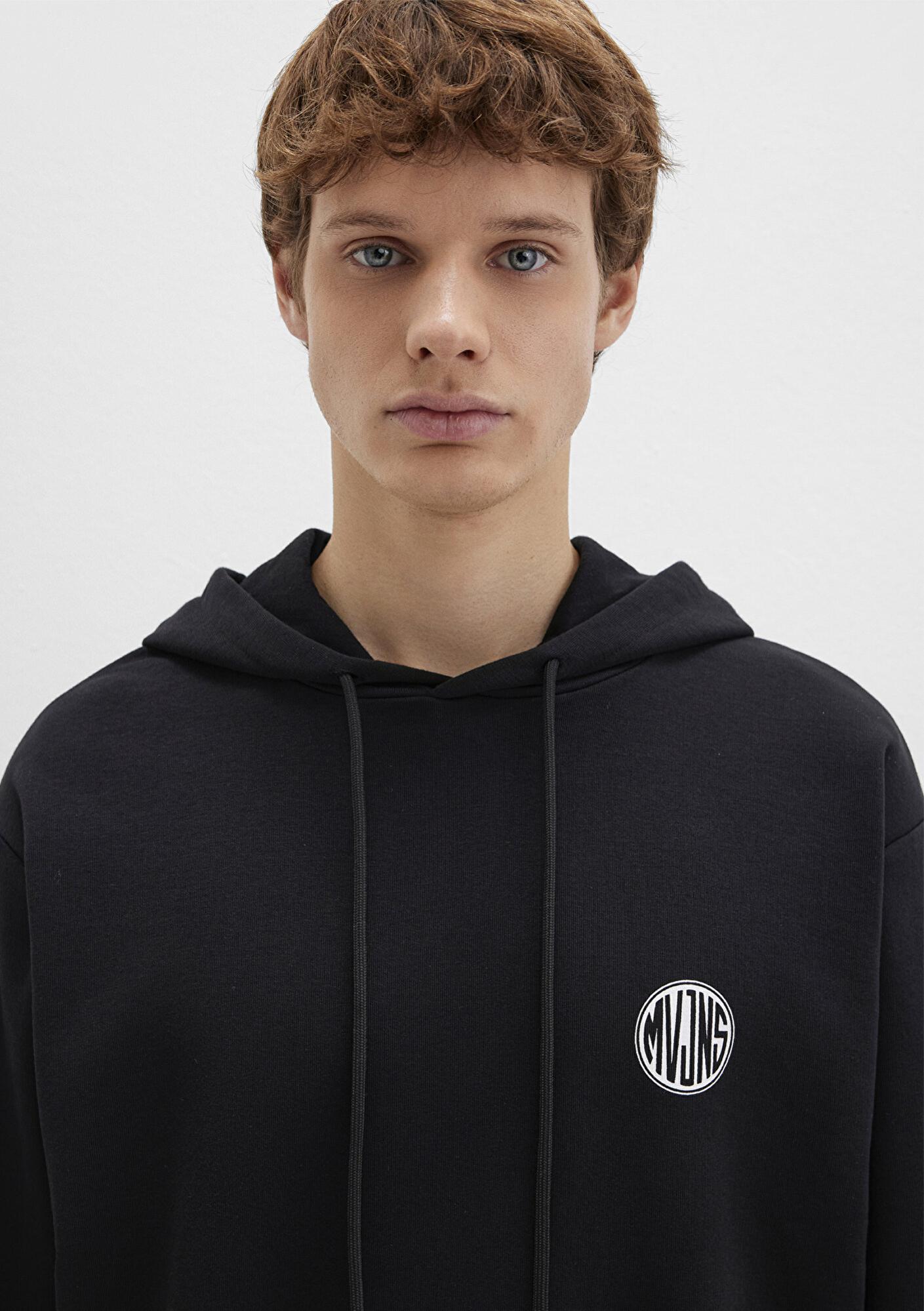 Mavi MVJNS Logo Baskılı Kapüşonlu Siyah Sweatshirt 0611786-900