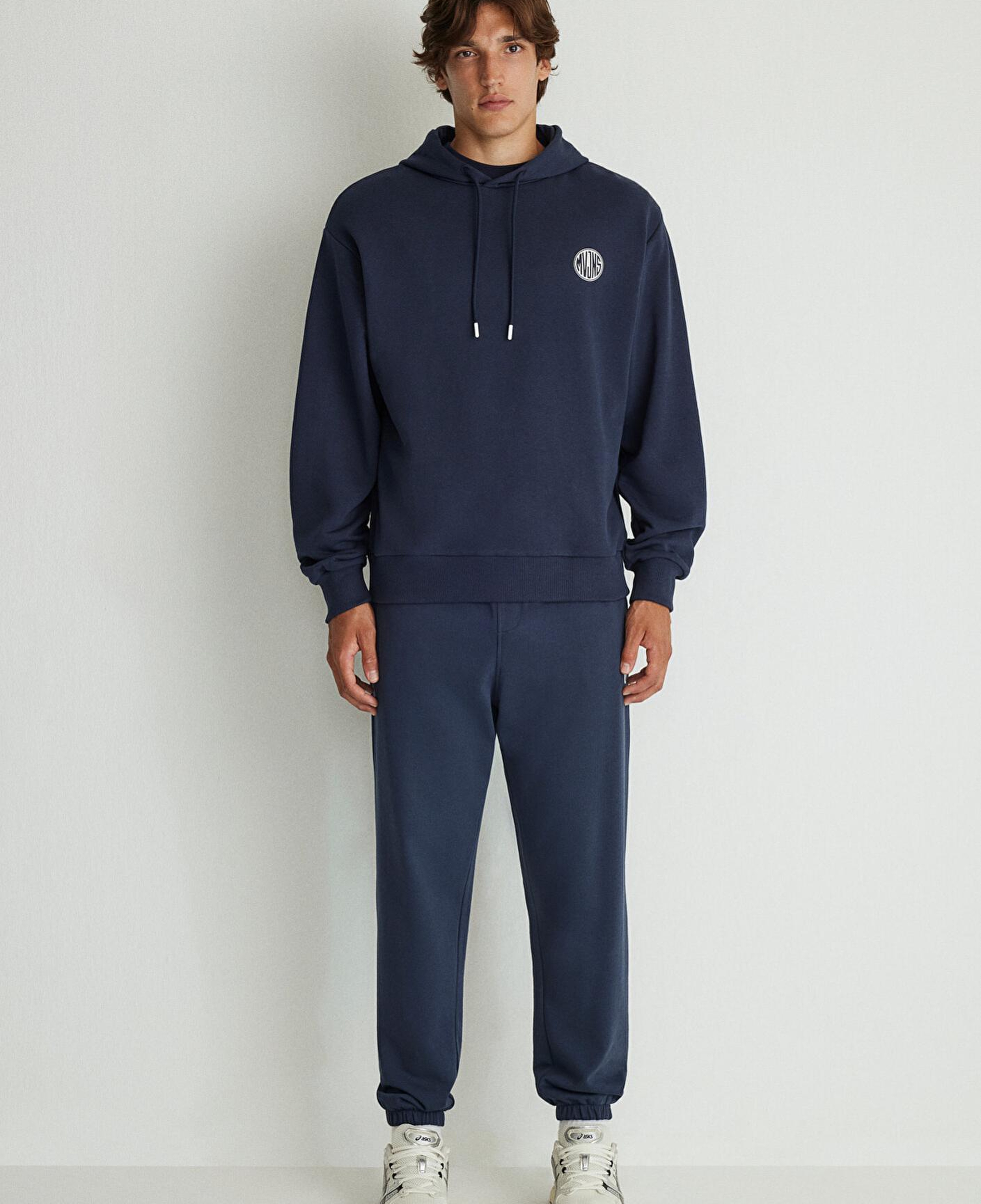 Mavi MVJNS Logo Baskılı Kapüşonlu Lacivert Sweatshirt 0611786-70490