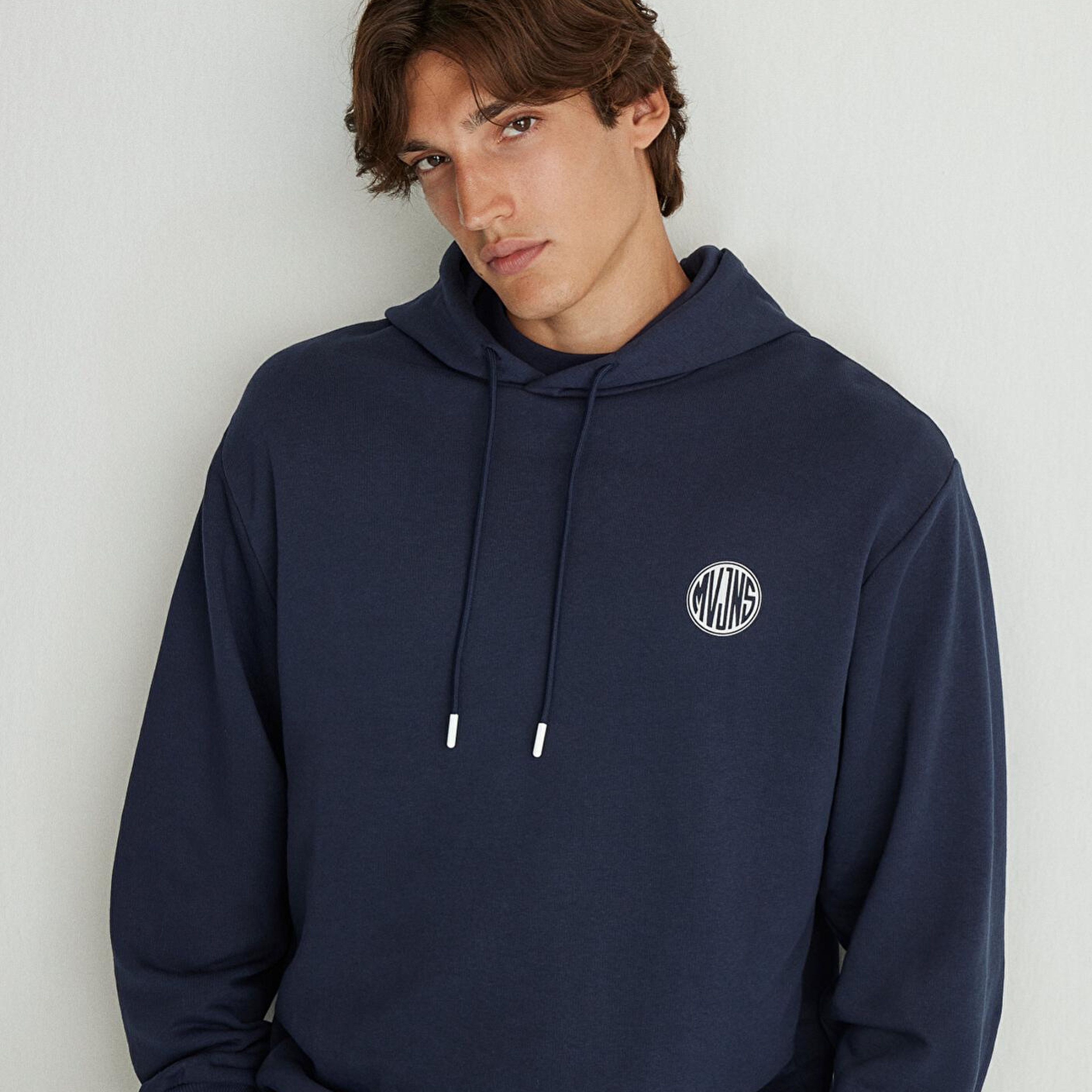 Mavi MVJNS Logo Baskılı Kapüşonlu Lacivert Sweatshirt 0611786-70490