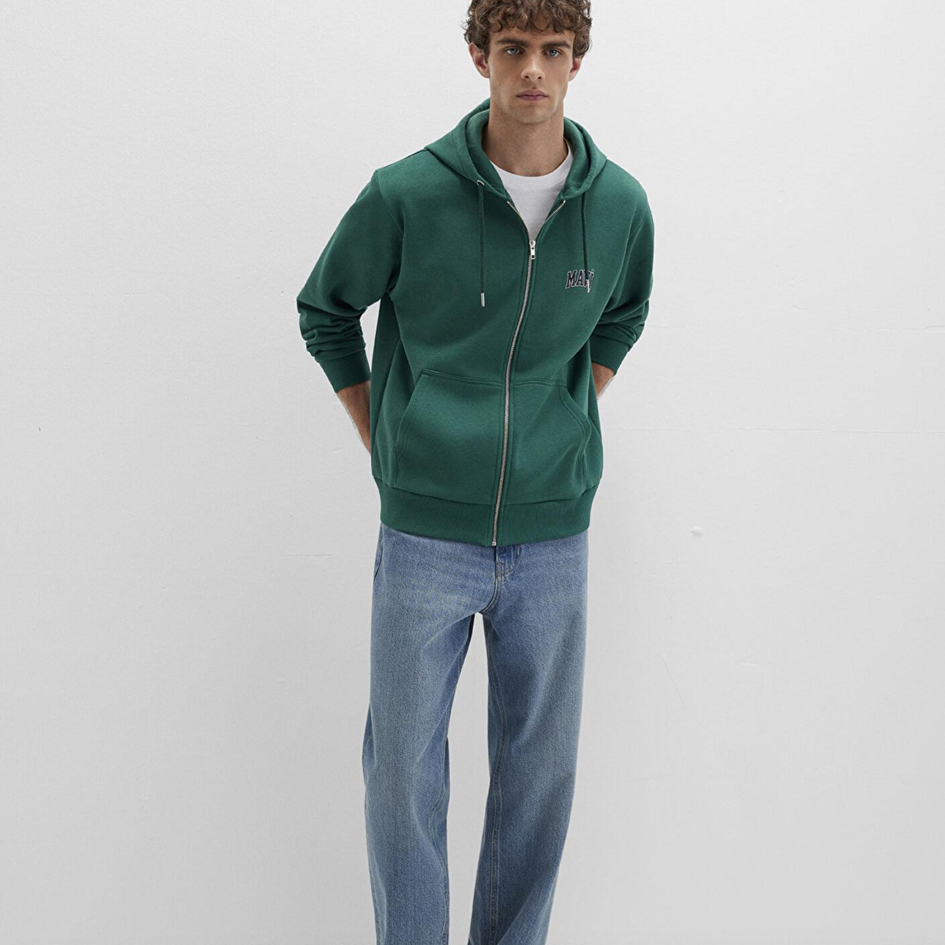 Mavi Mavi Logo Baskılı Fermuarlı Yeşil Sweatshirt 0611715-71874