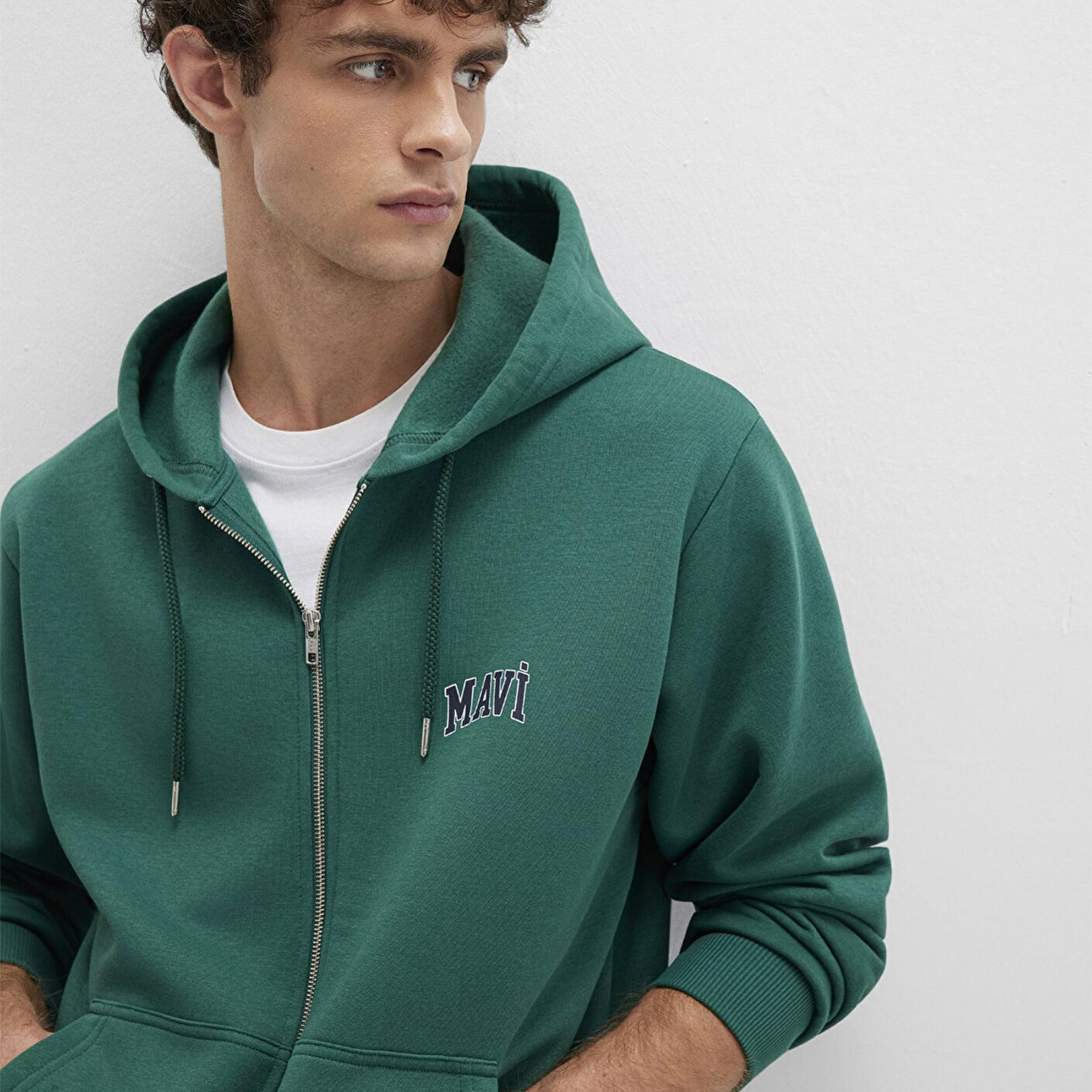 Mavi Mavi Logo Baskılı Fermuarlı Yeşil Sweatshirt 0611715-71874