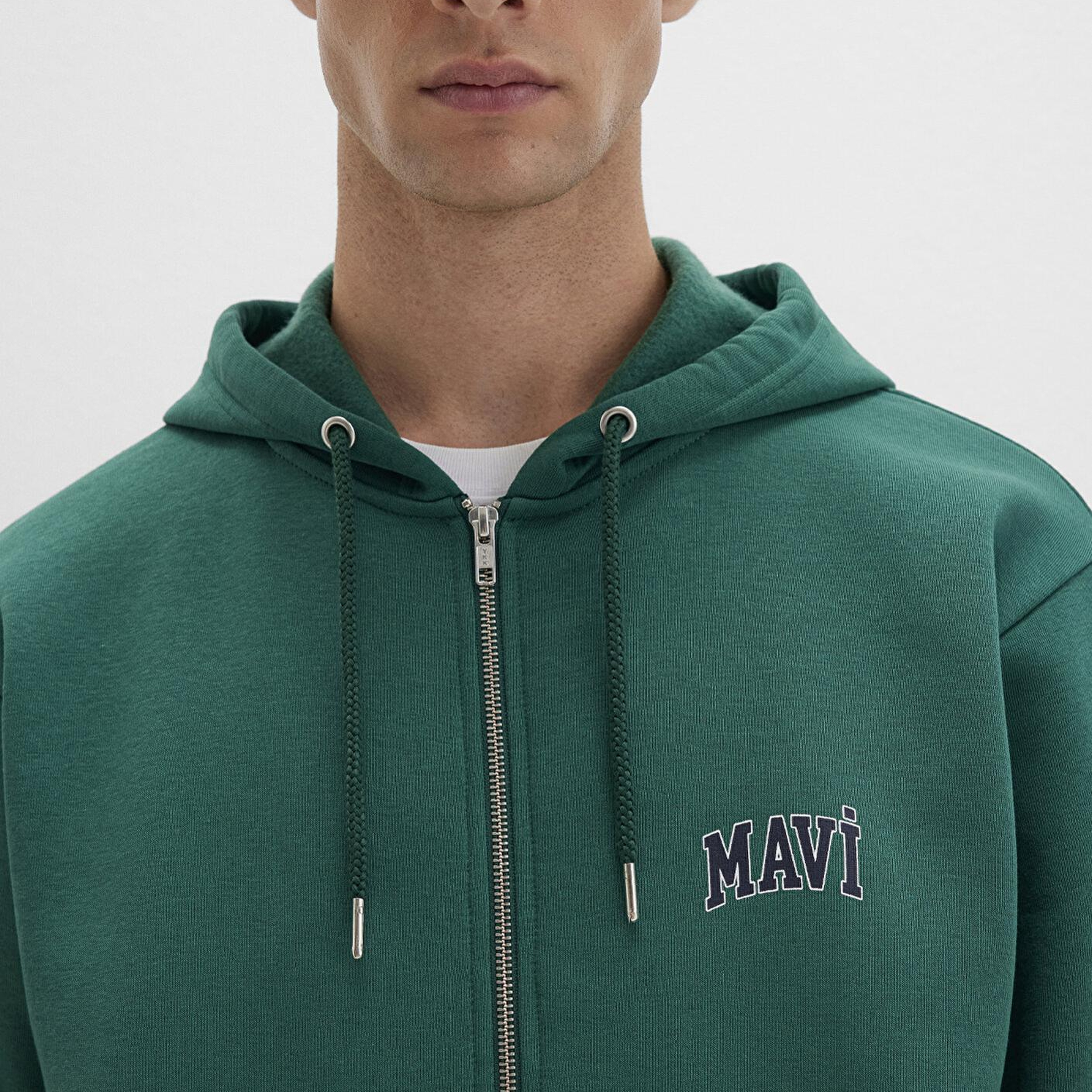 Mavi Mavi Logo Baskılı Fermuarlı Yeşil Sweatshirt 0611715-71874