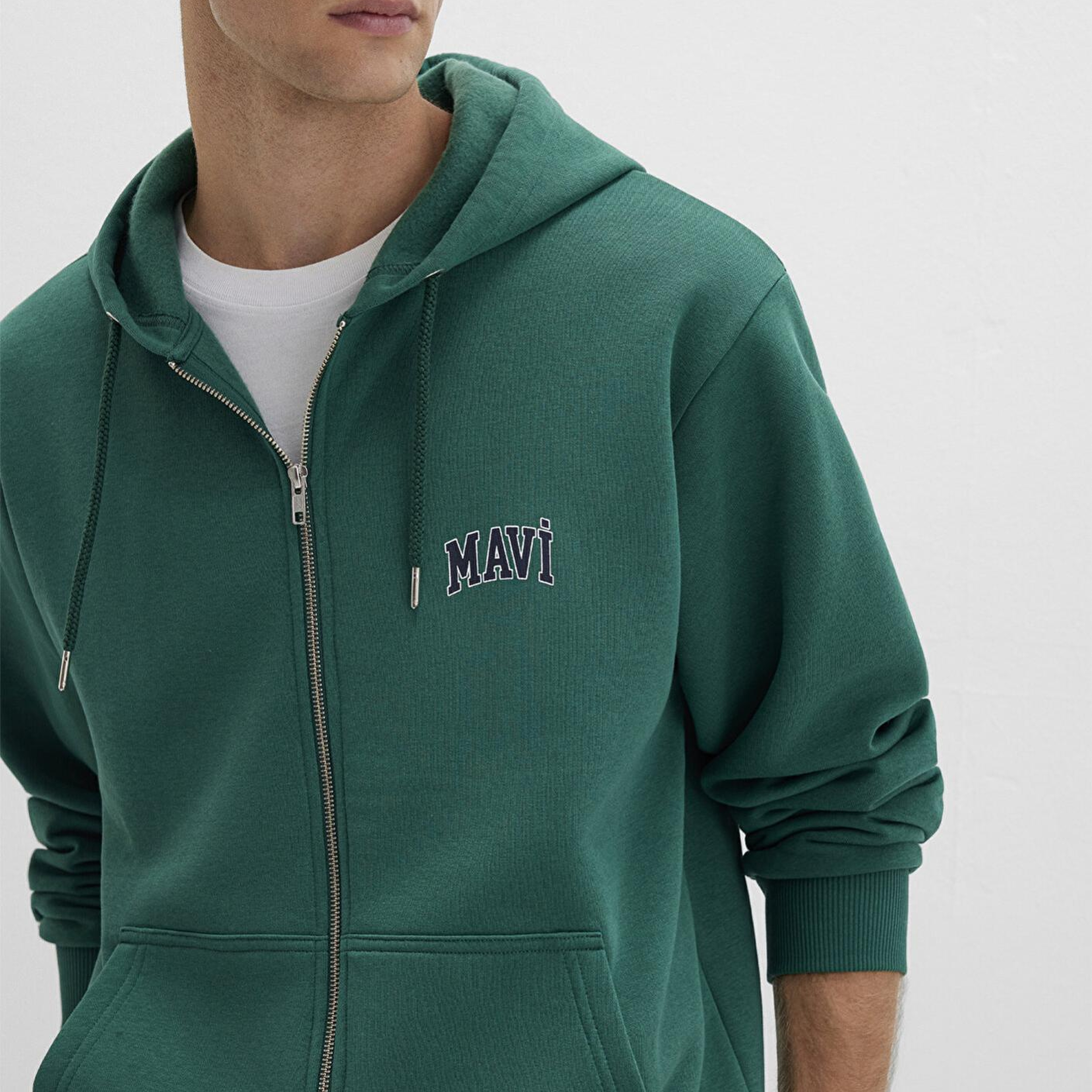 Mavi Mavi Logo Baskılı Fermuarlı Yeşil Sweatshirt 0611715-71874