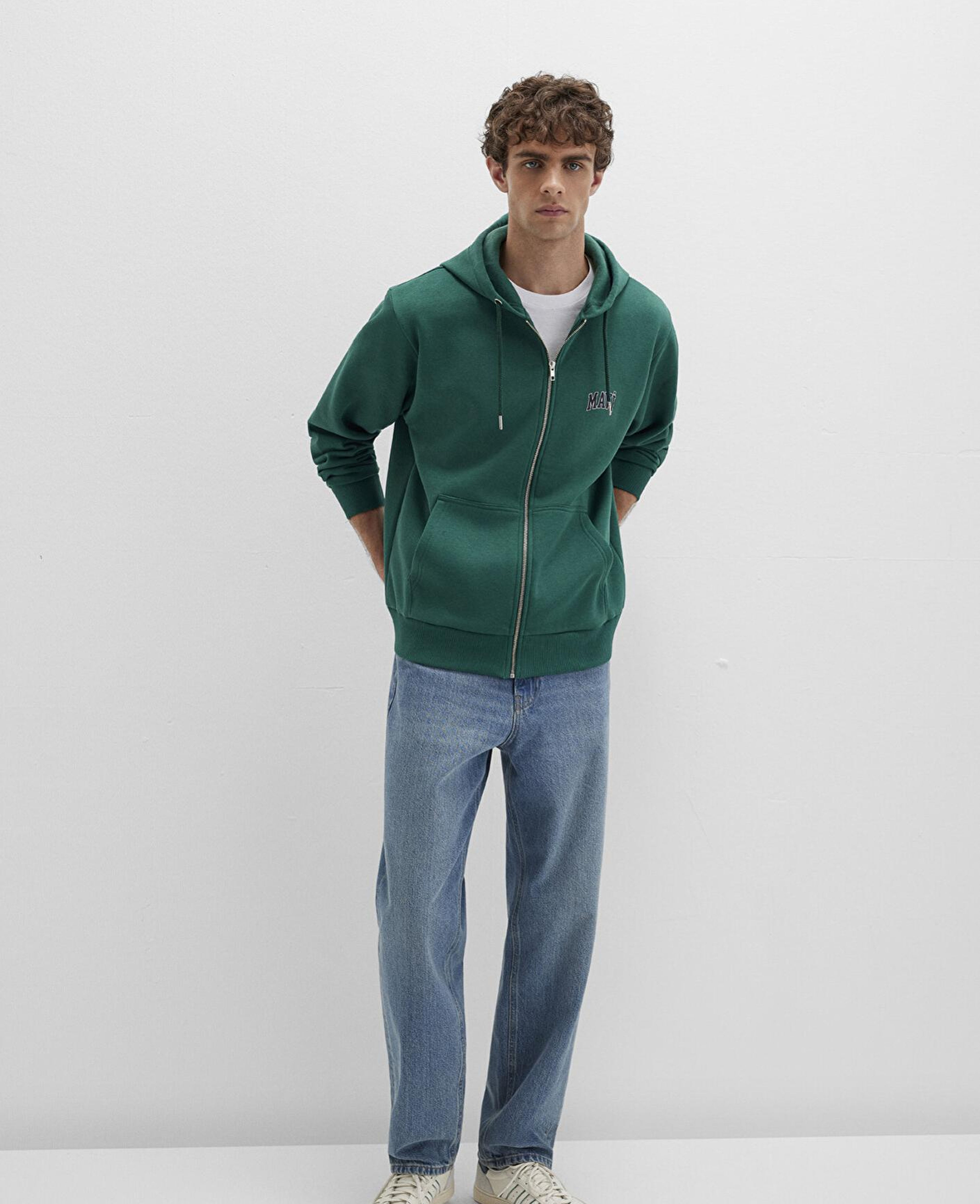 Mavi Mavi Logo Baskılı Fermuarlı Yeşil Sweatshirt 0611715-71874