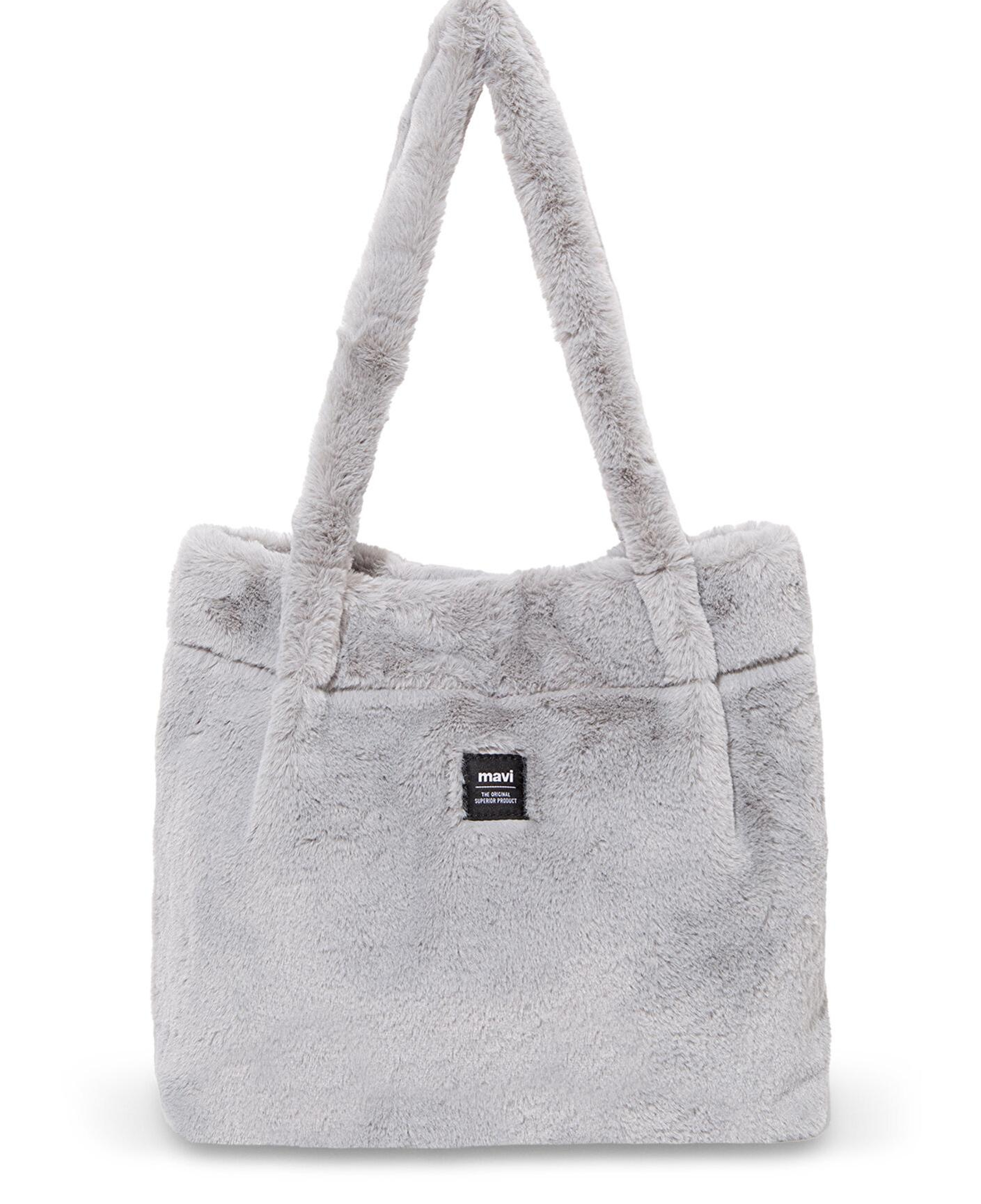 Mavi Gri Peluş Omuz Çantası 197617-85550