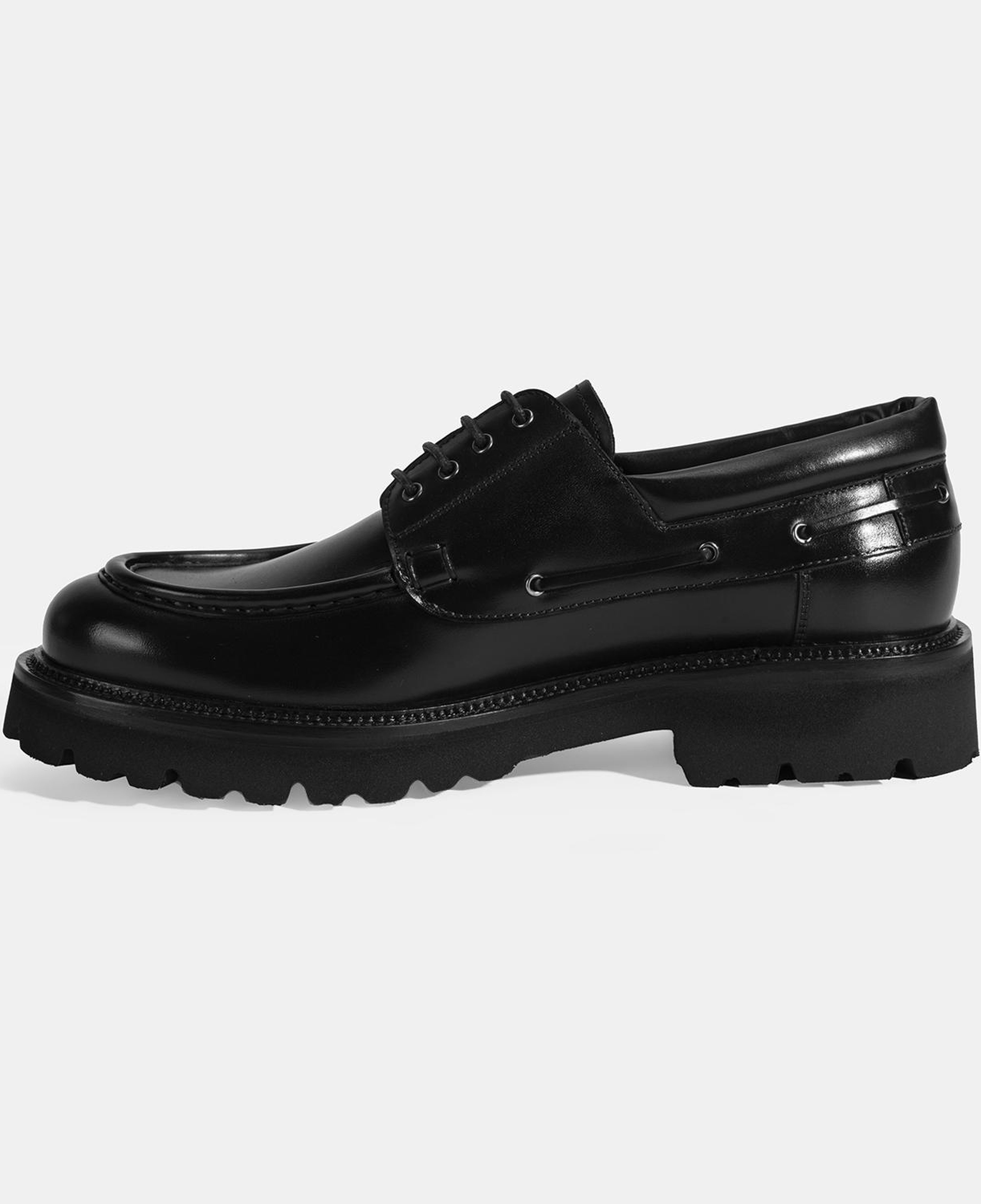 Erkek Siyah Bağcıklı Deri Günlük Ayakkabı