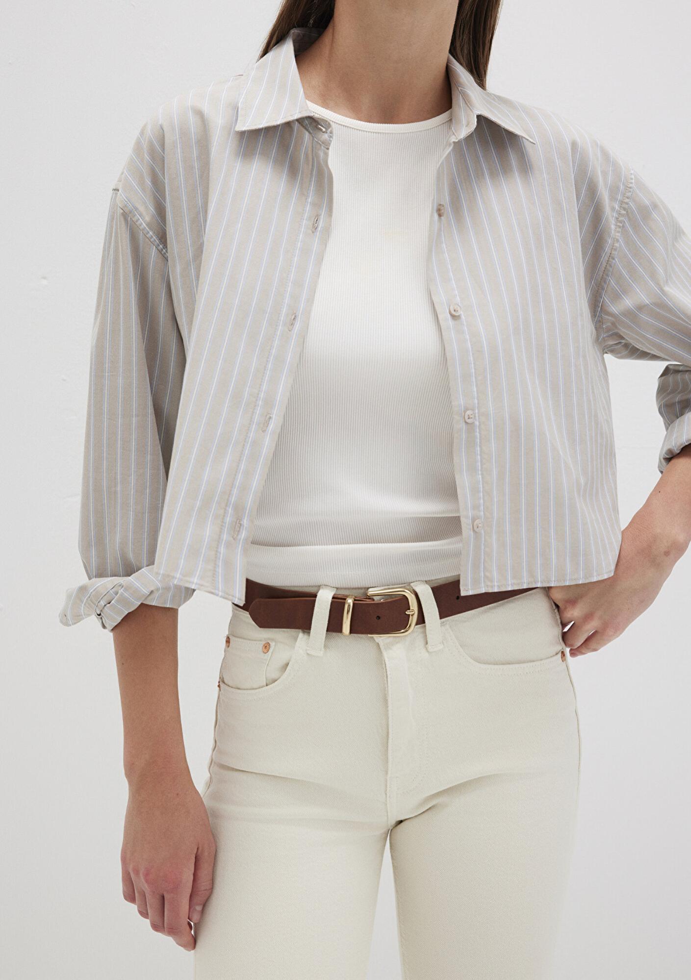 Mavi Kahverengi Suni Deri Kemer 1911793-70304