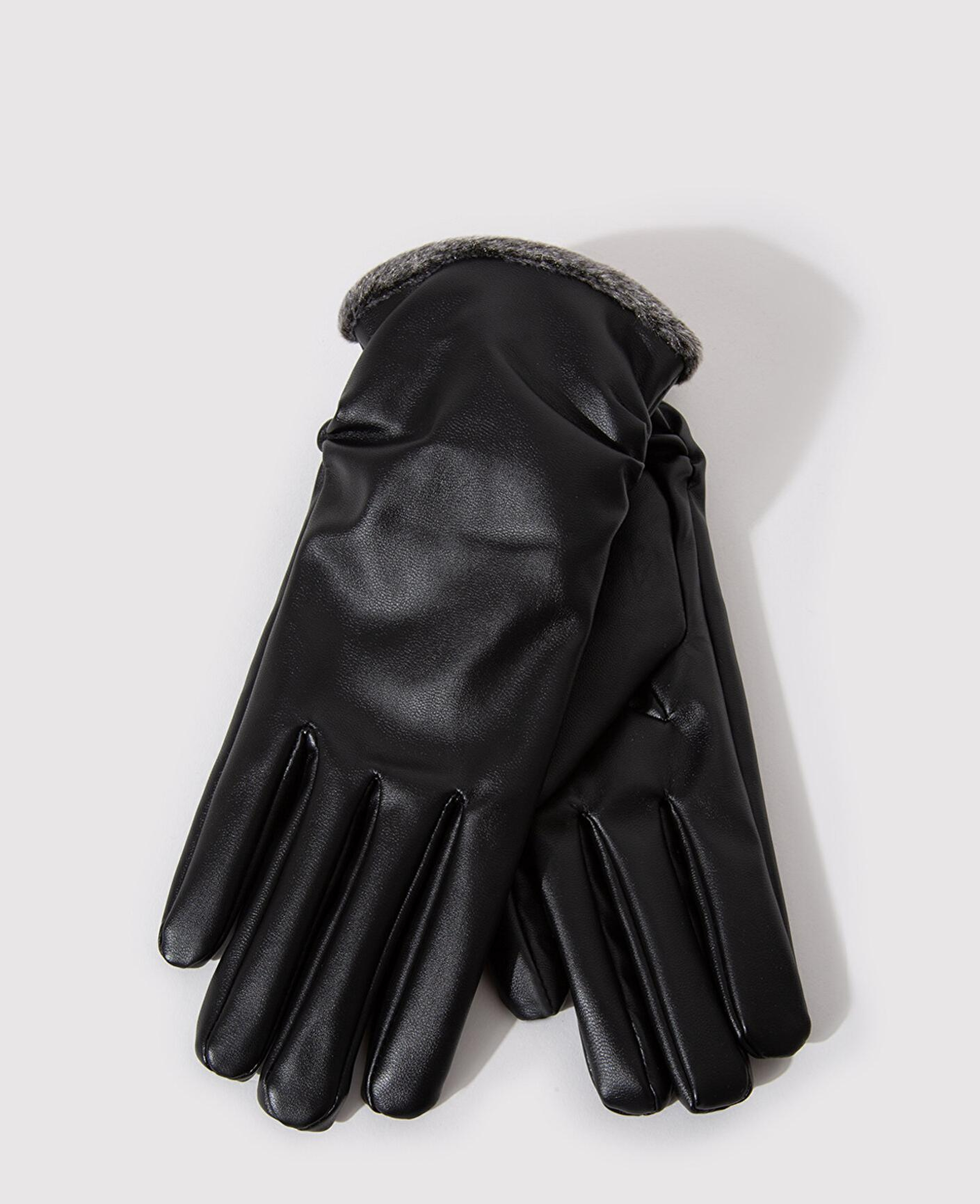 Mavi Siyah Suni Deri Eldiven 1911765-900