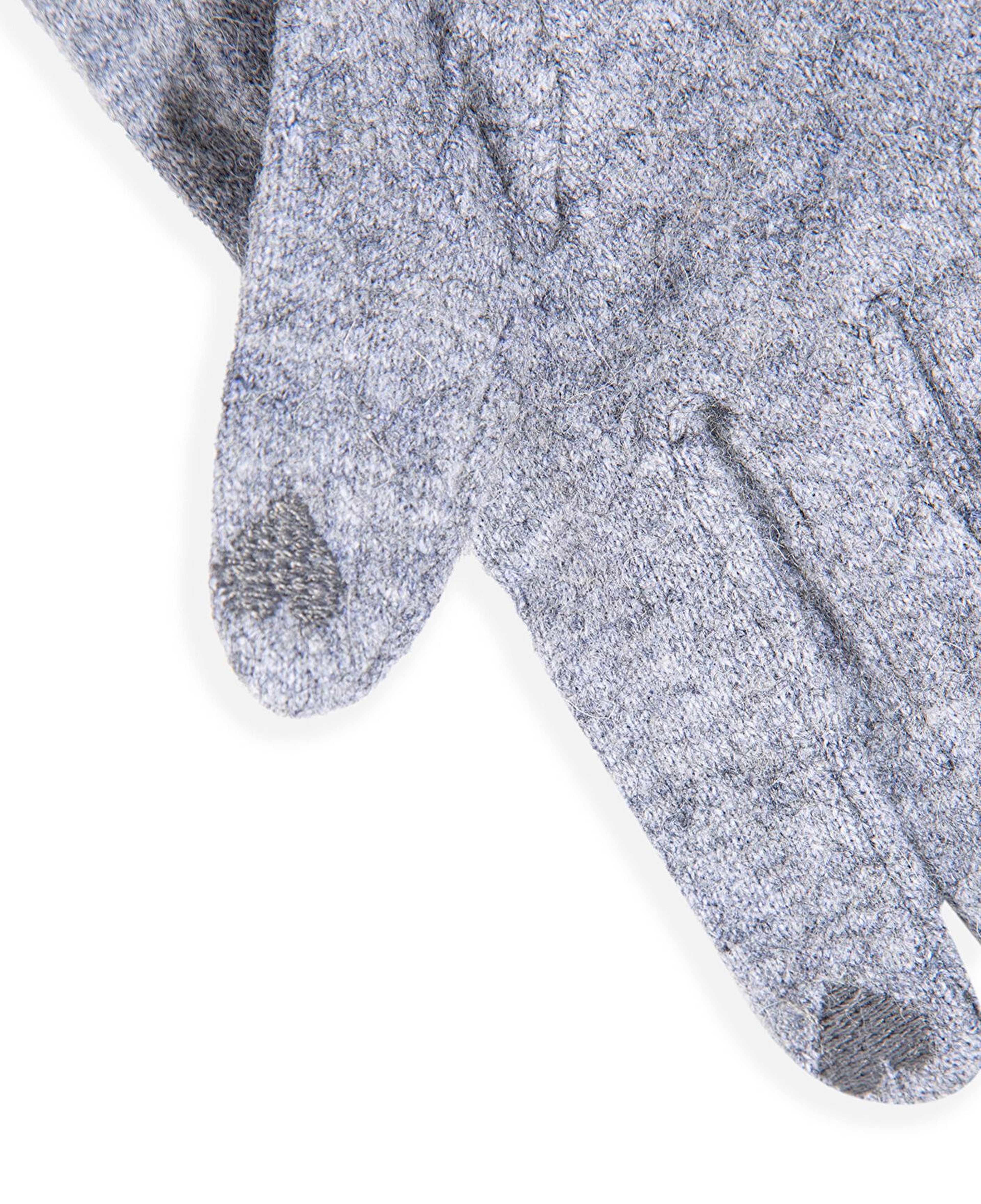 Mavi Yün Karışımlı Kalp İşlemeli Gri Eldiven 1911764-82816