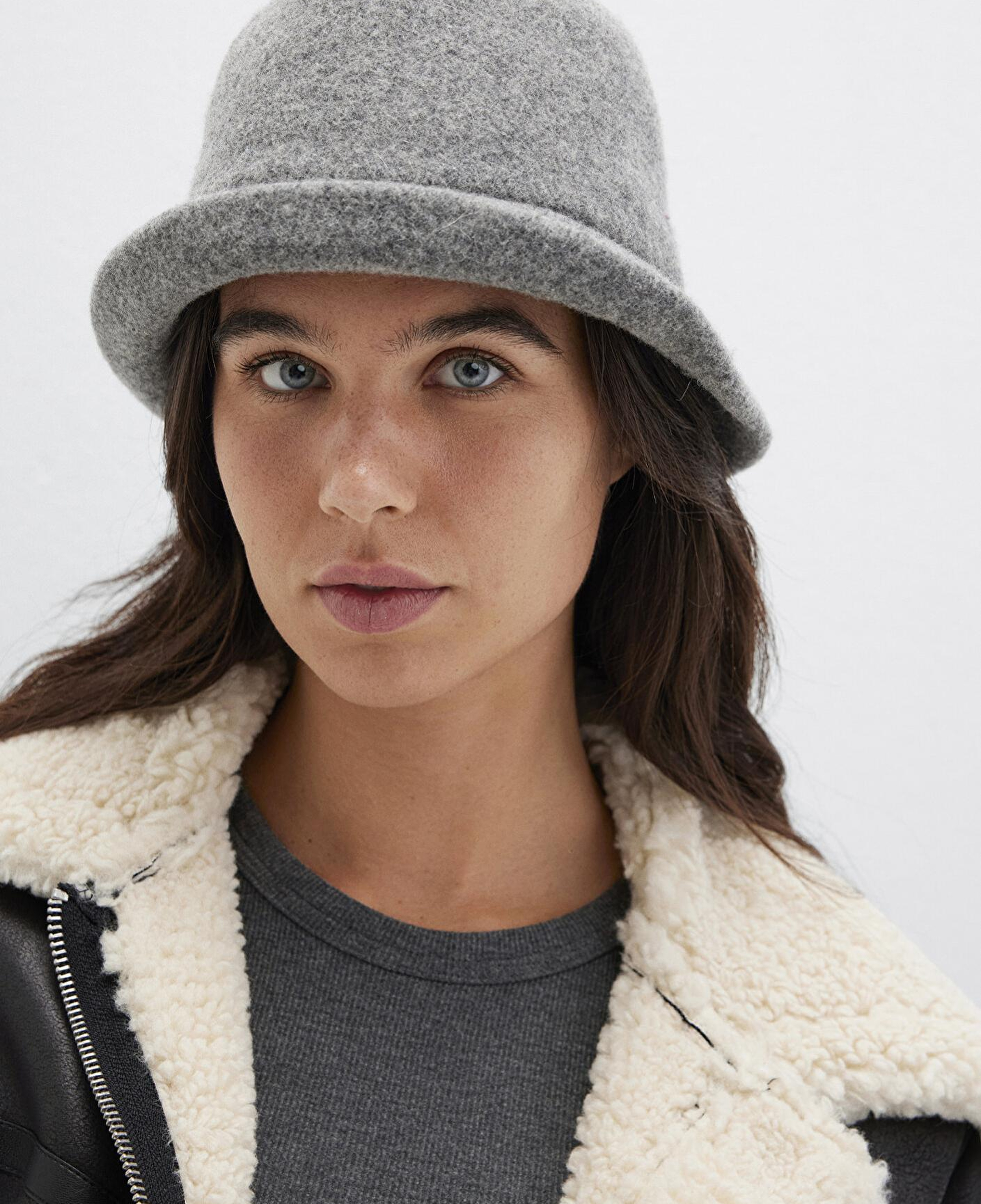 Mavi Gri Yün Bucket Şapka 1911759-82758