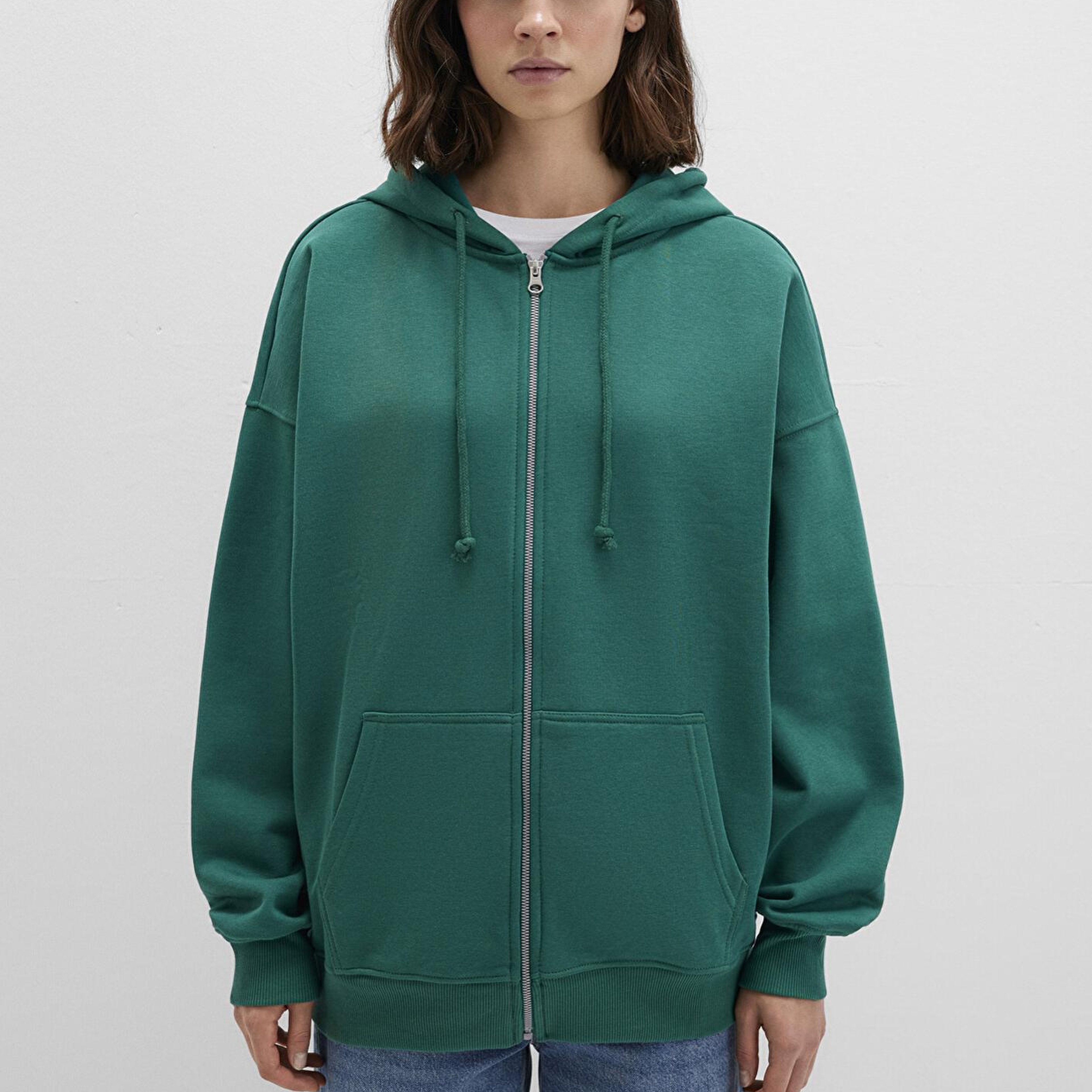 Mavi Kapüşonlu Fermuarlı Yeşil Sweatshirt 1610221-71874