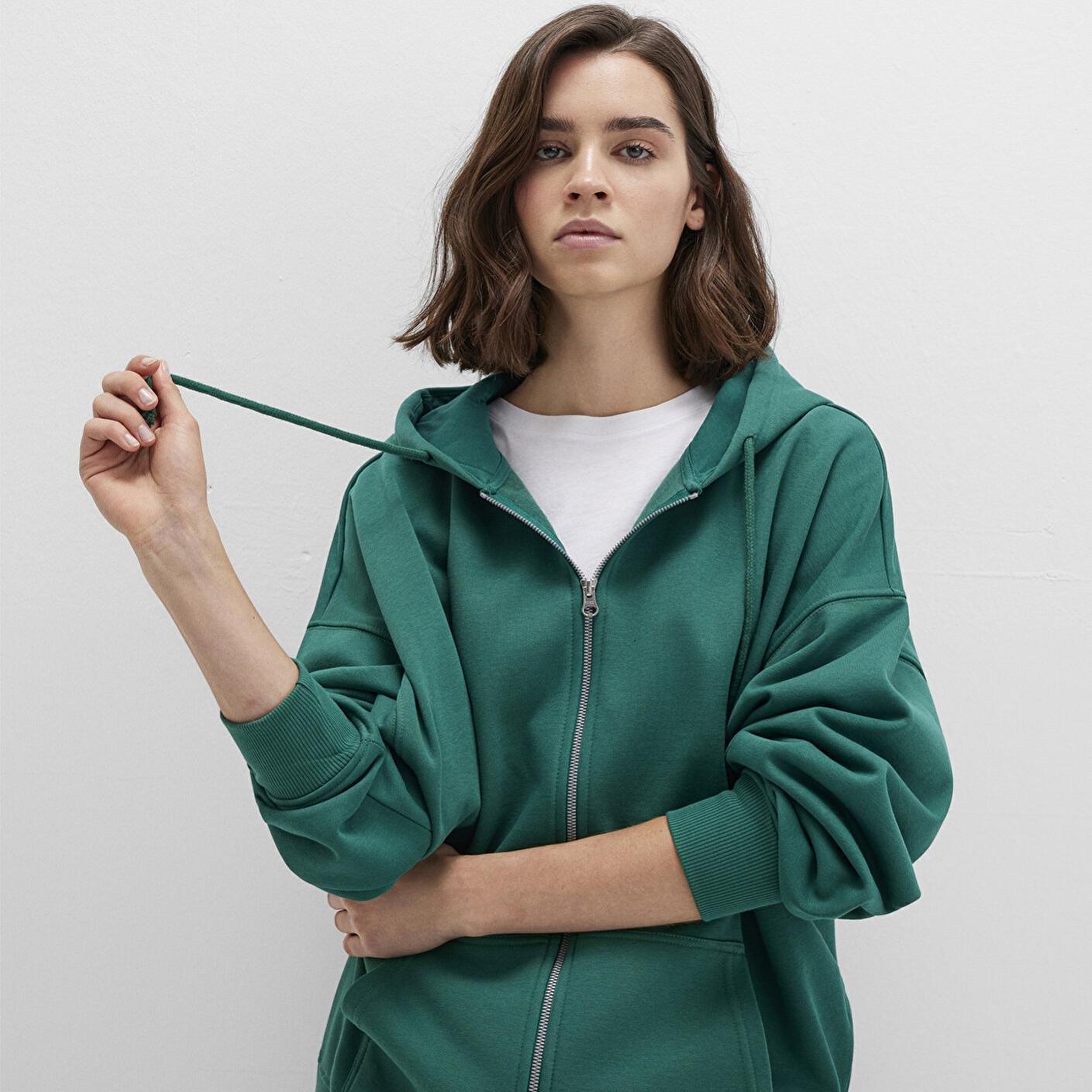 Mavi Kapüşonlu Fermuarlı Yeşil Sweatshirt 1610221-71874