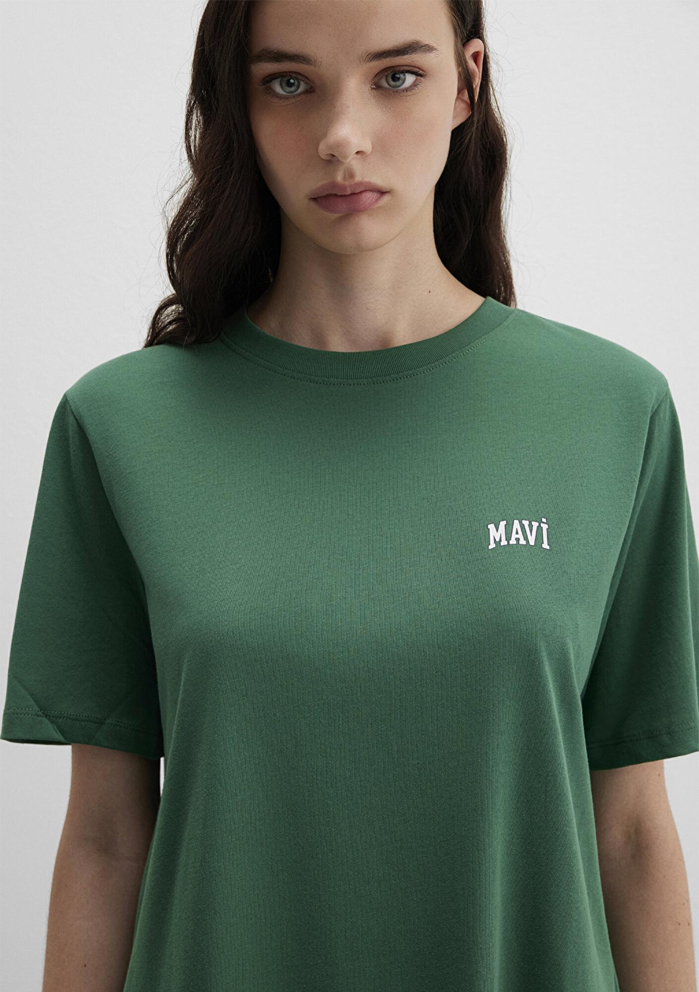 Mavi Mavi Logo Baskılı Yeşil Tişört Regular Fit / Normal Kesim 1611900-71874