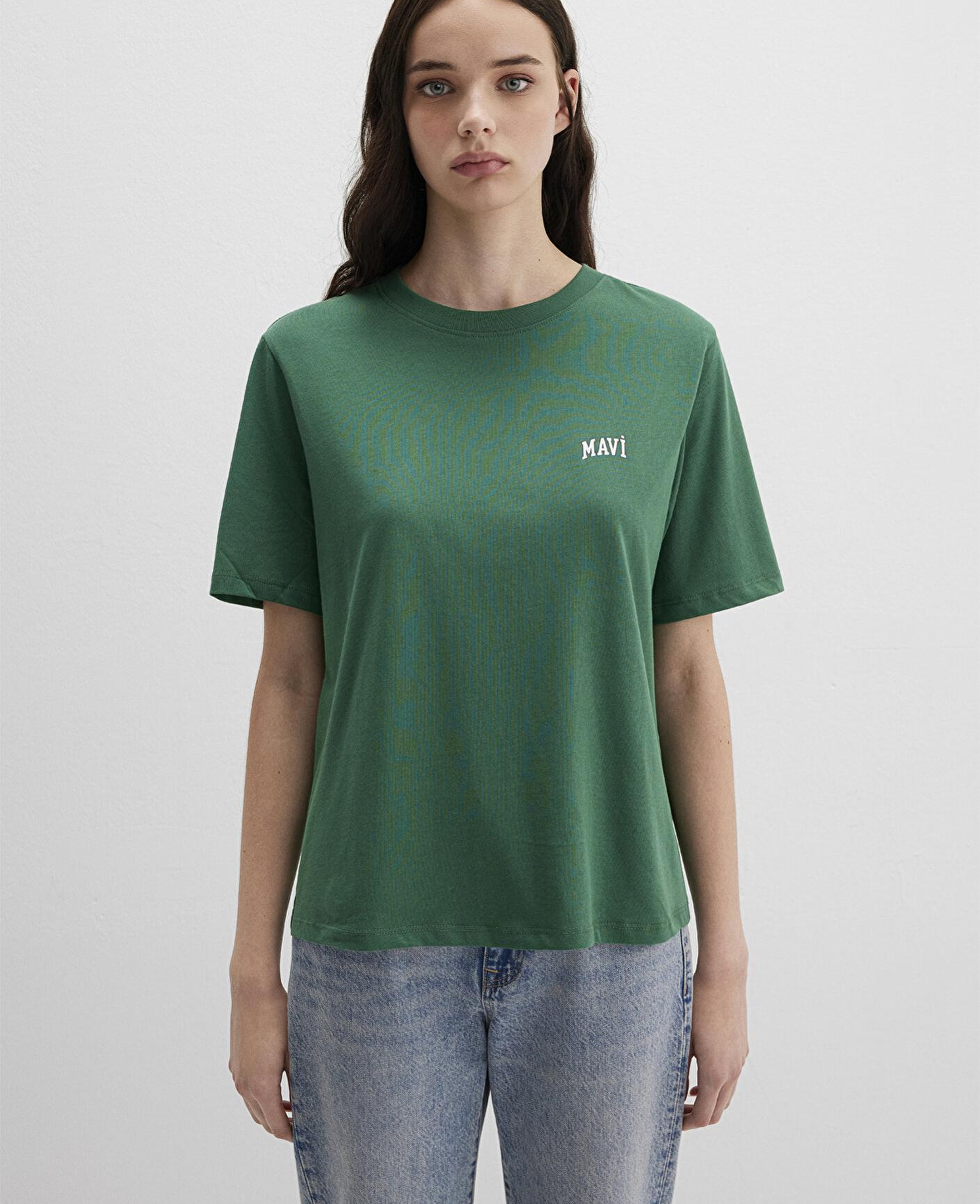 Mavi Mavi Logo Baskılı Yeşil Tişört Regular Fit / Normal Kesim 1611900-71874