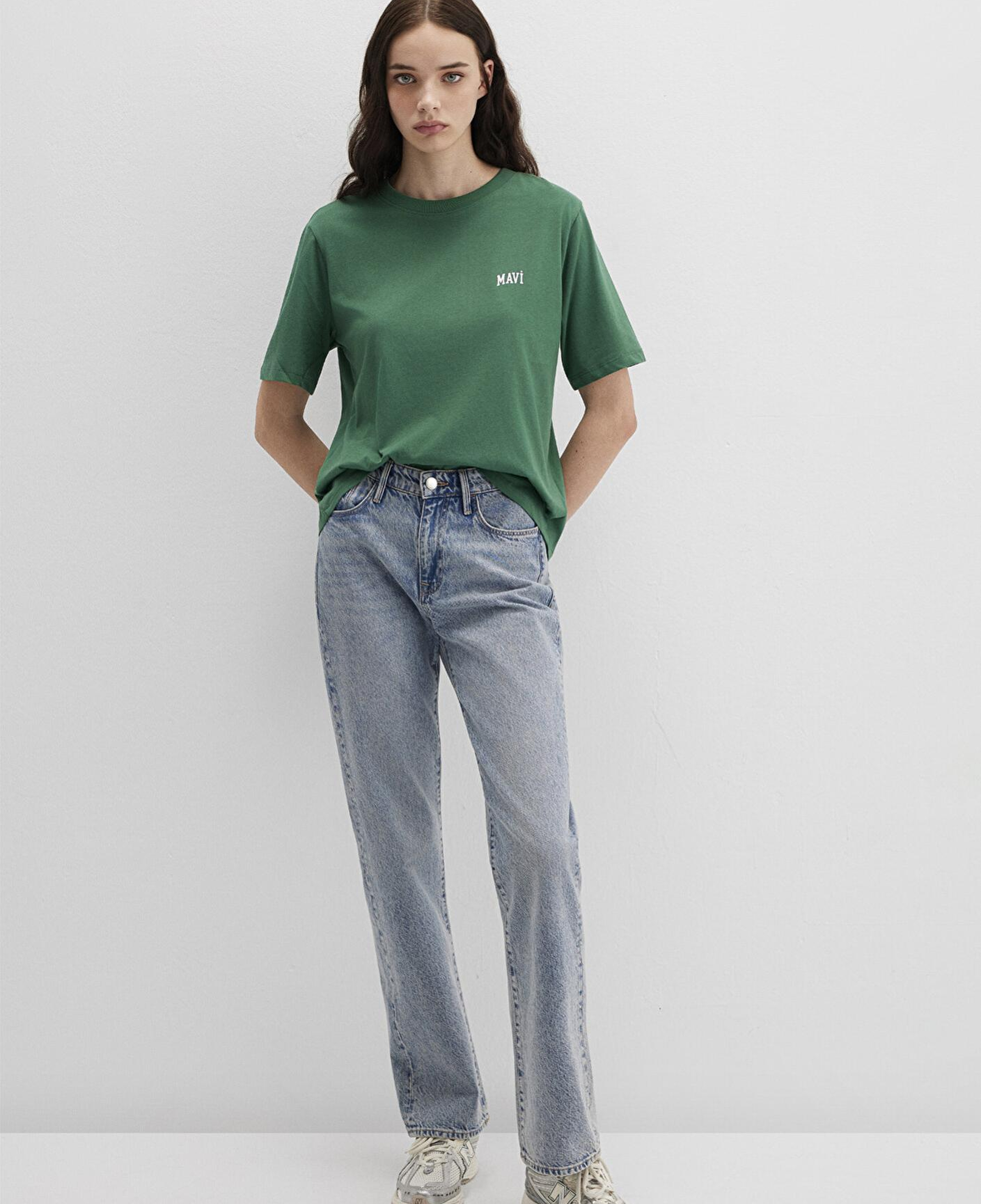 Mavi Mavi Logo Baskılı Yeşil Tişört Regular Fit / Normal Kesim 1611900-71874