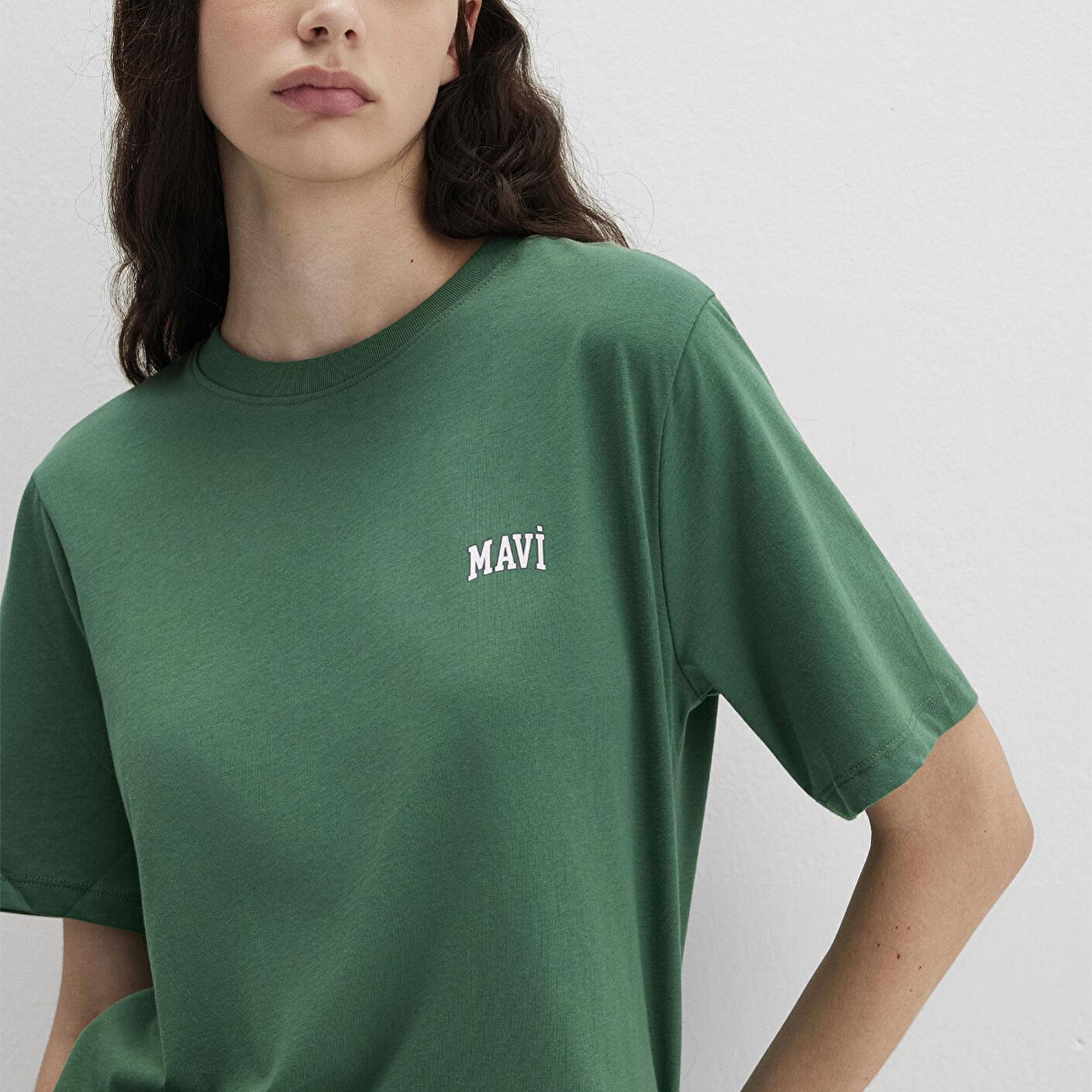 Mavi Mavi Logo Baskılı Yeşil Tişört Regular Fit / Normal Kesim 1611900-71874