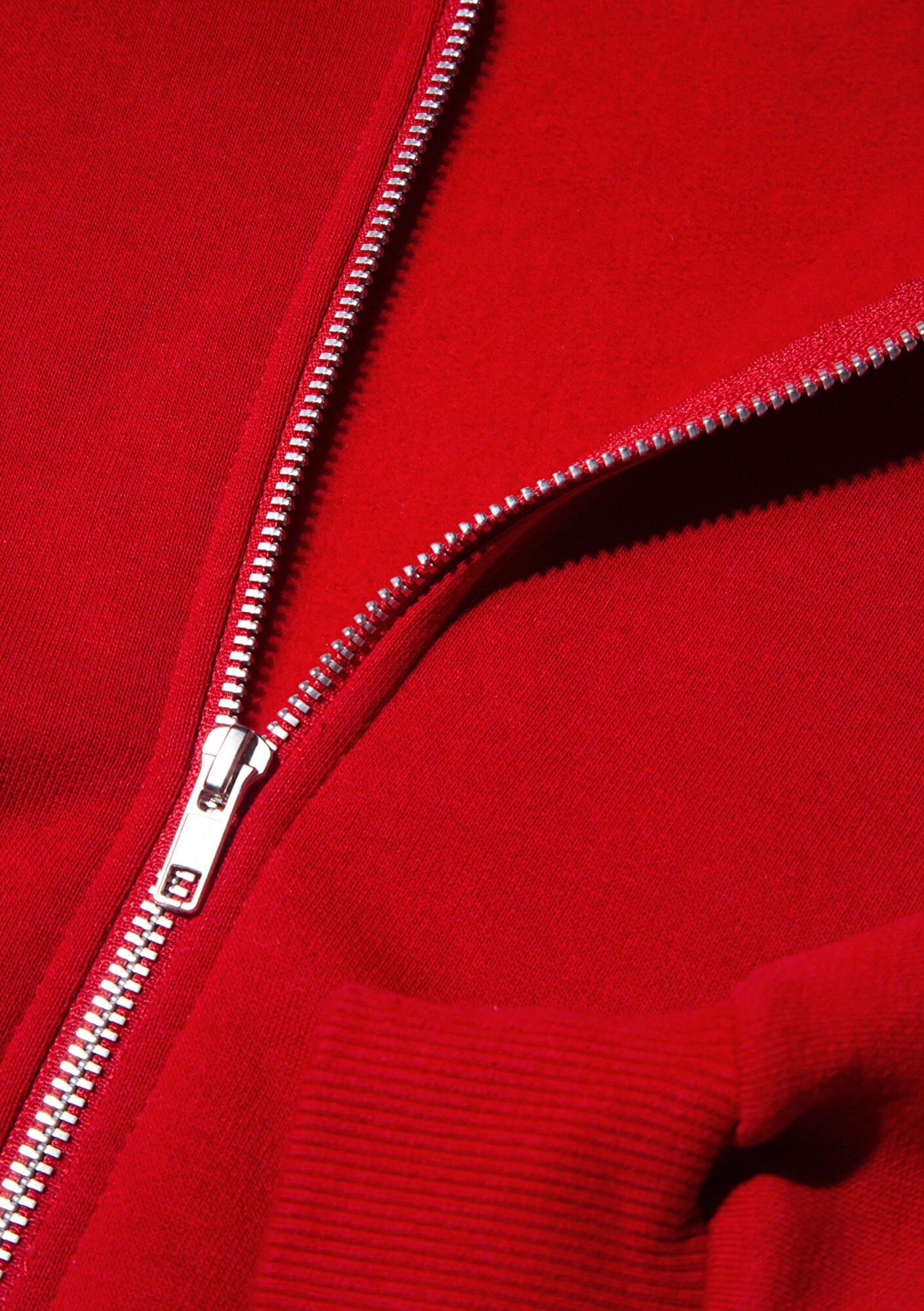 Mavi Fermuarlı Kapüşonlu Kırmızı Basic Sweatshirt 1611775-82054