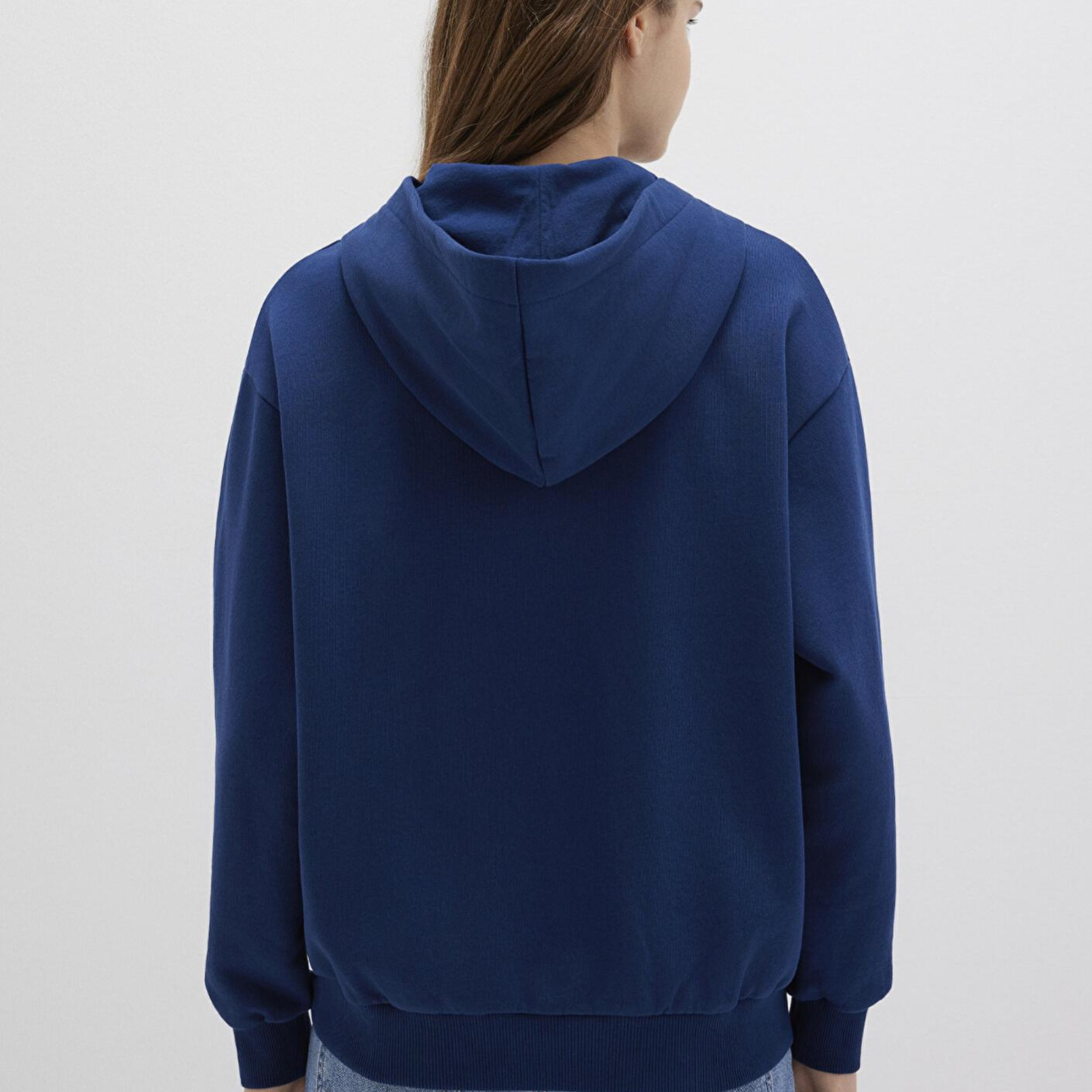 Mavi Fermuarlı Kapüşonlu Lacivert Basic Sweatshirt 1611775-82625