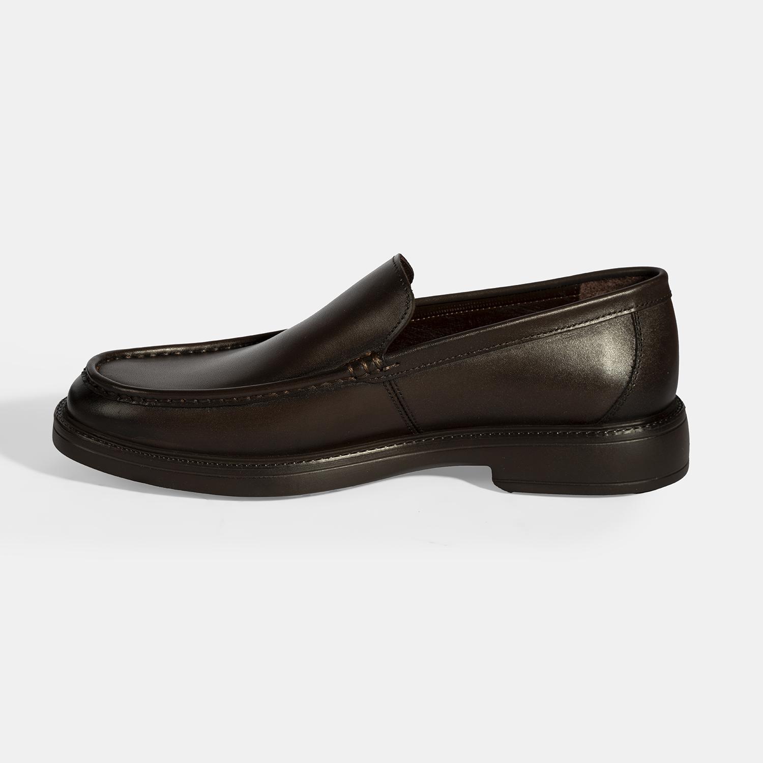 Erkek Kahve Deri Loafer