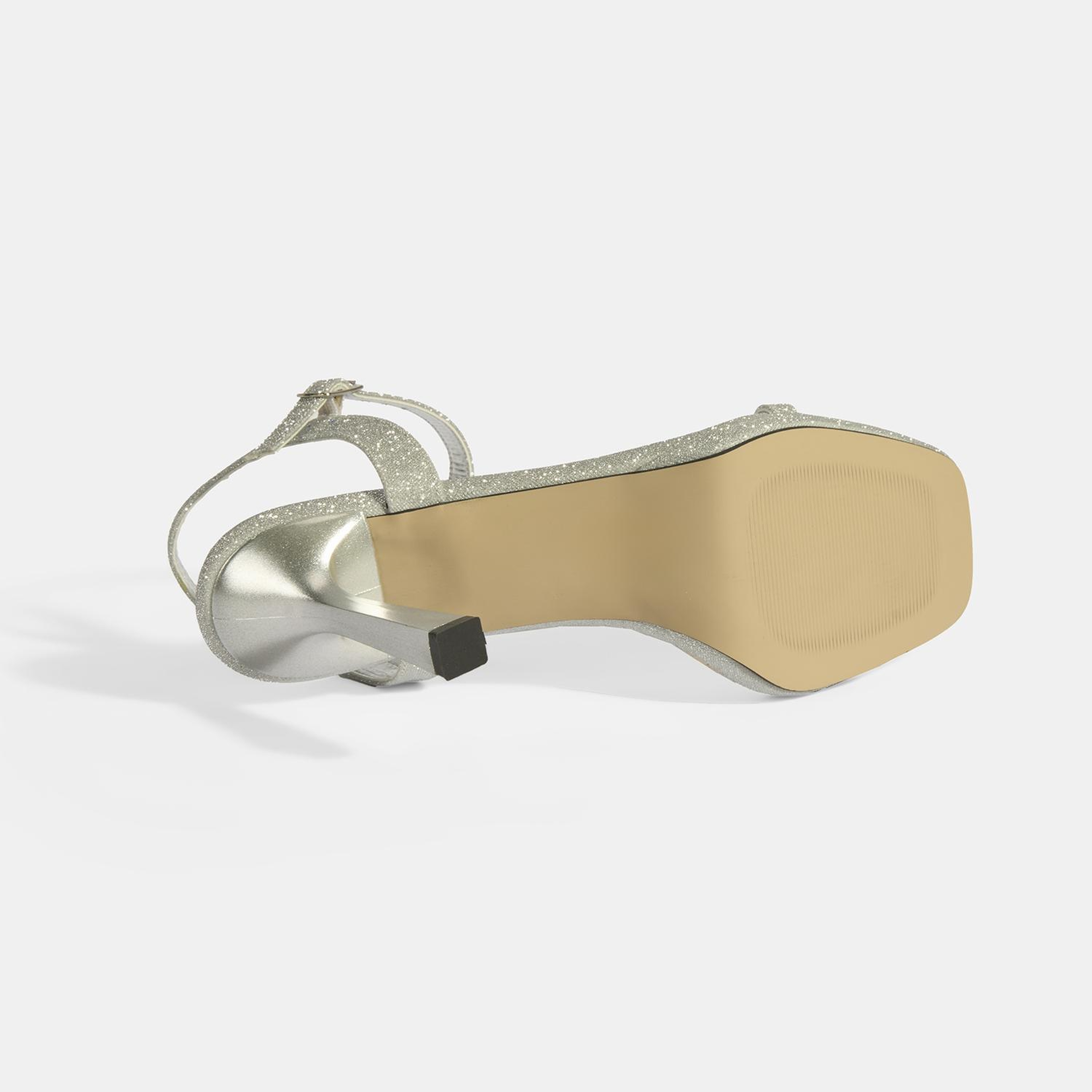 Kadın Gümüş Toka Detaylı Topuklu Abiye Sandalet