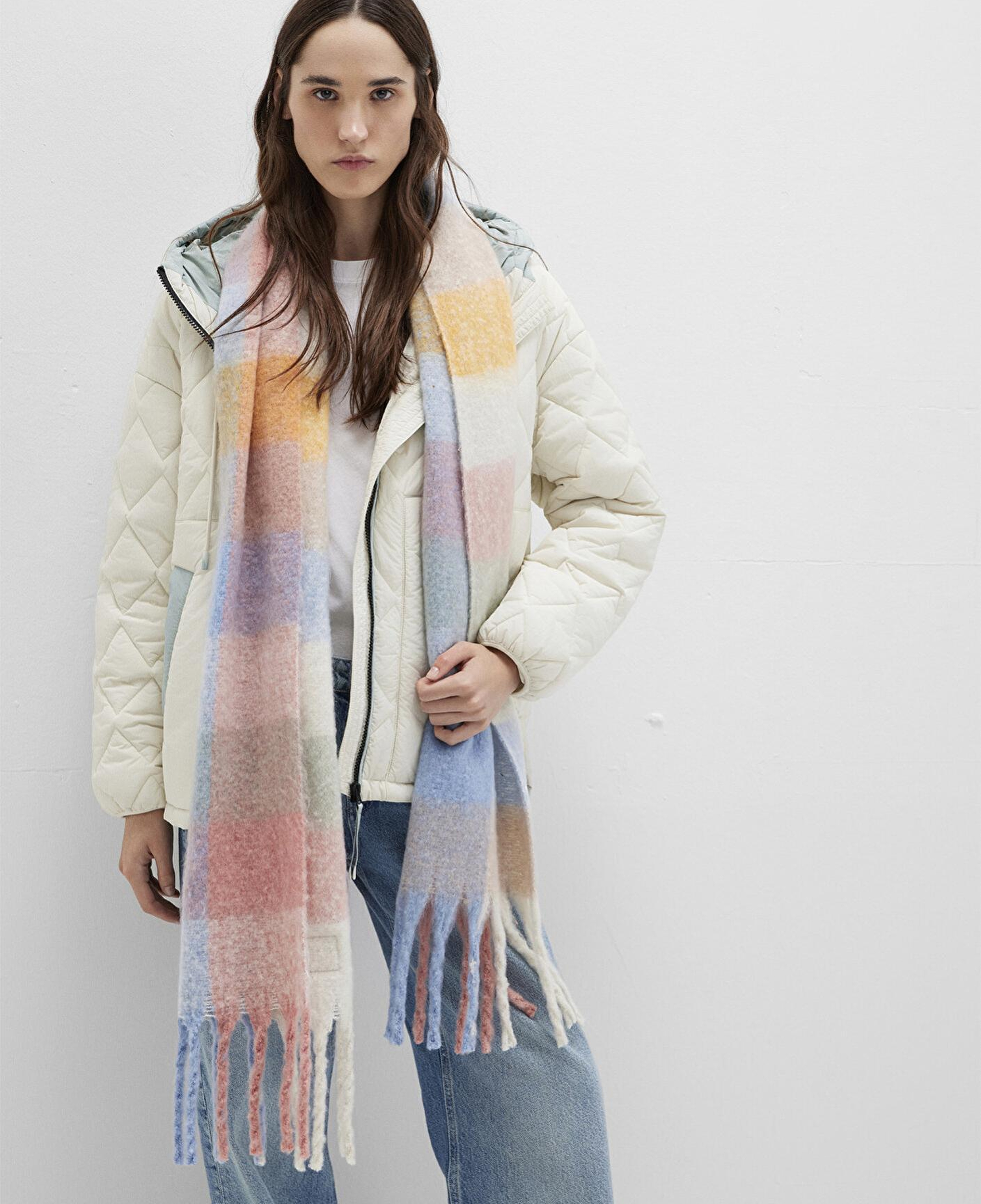 Mavi Püsküllü Kareli Atkı 1911734-82952