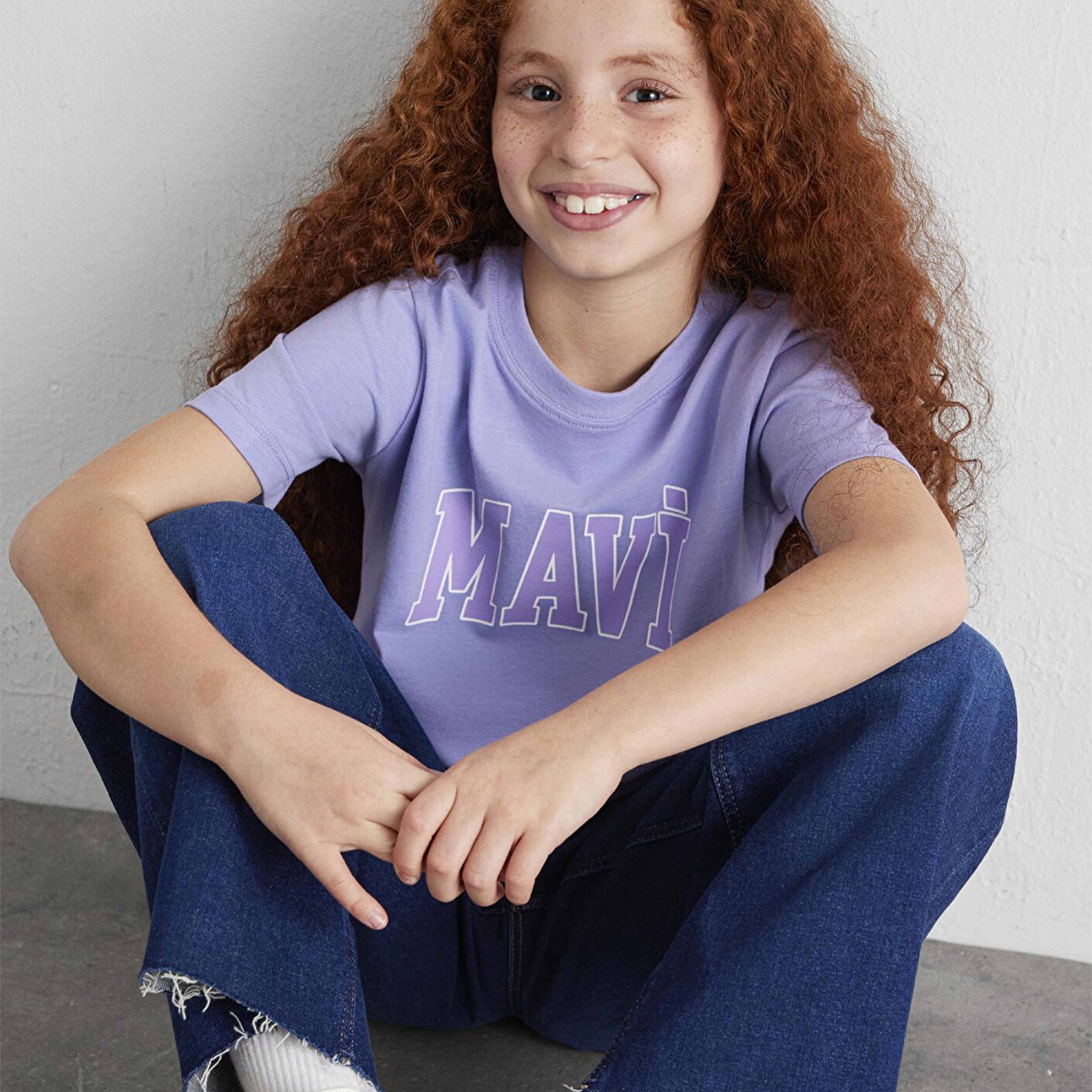 Mavi Mavi Logo Baskılı Mor Tişört Regular Fit / Normal Kesim 7610109-70541