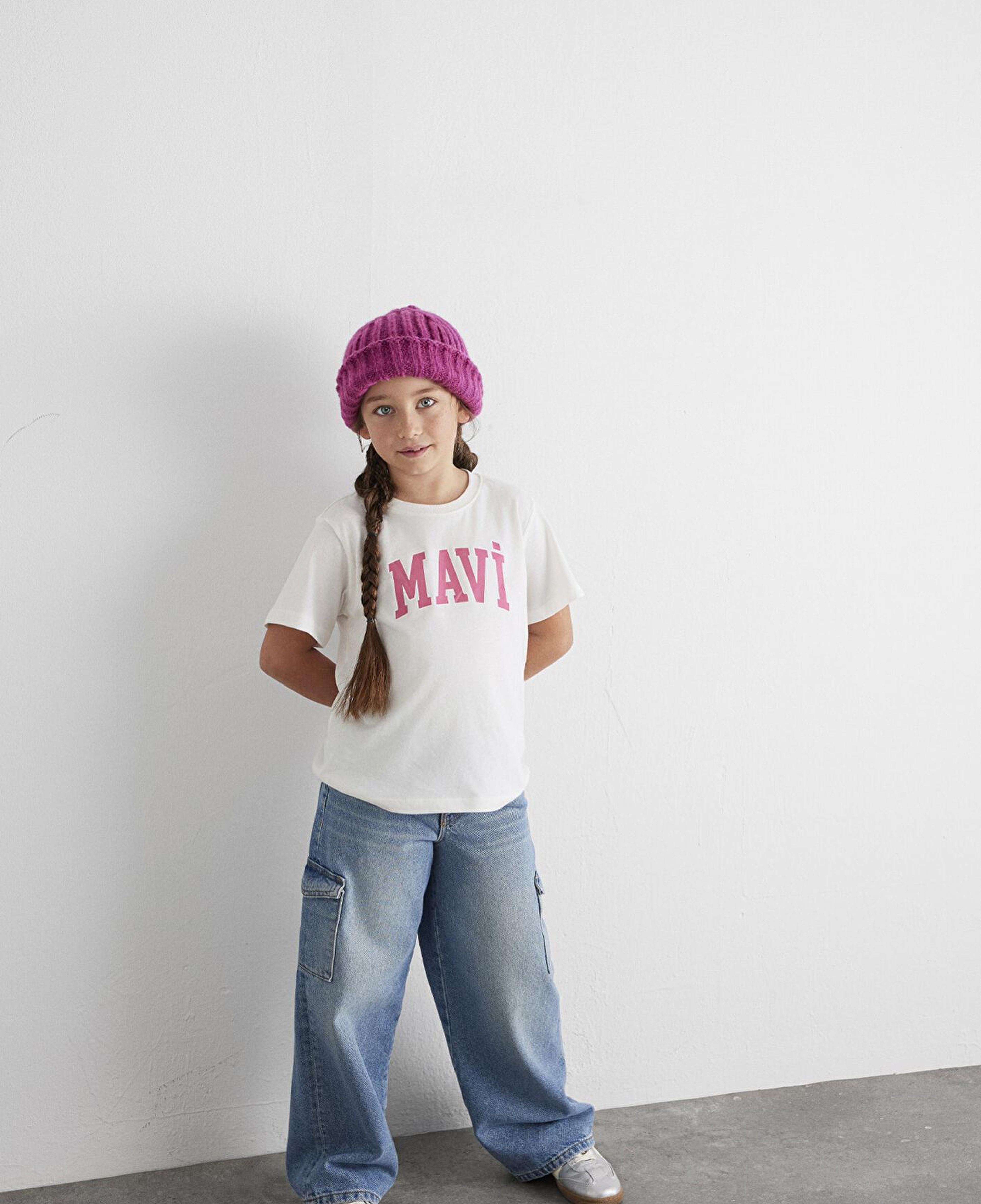 Mavi Mavi Logo Baskılı Ekru Tişört Regular Fit / Normal Kesim 7610109-70057