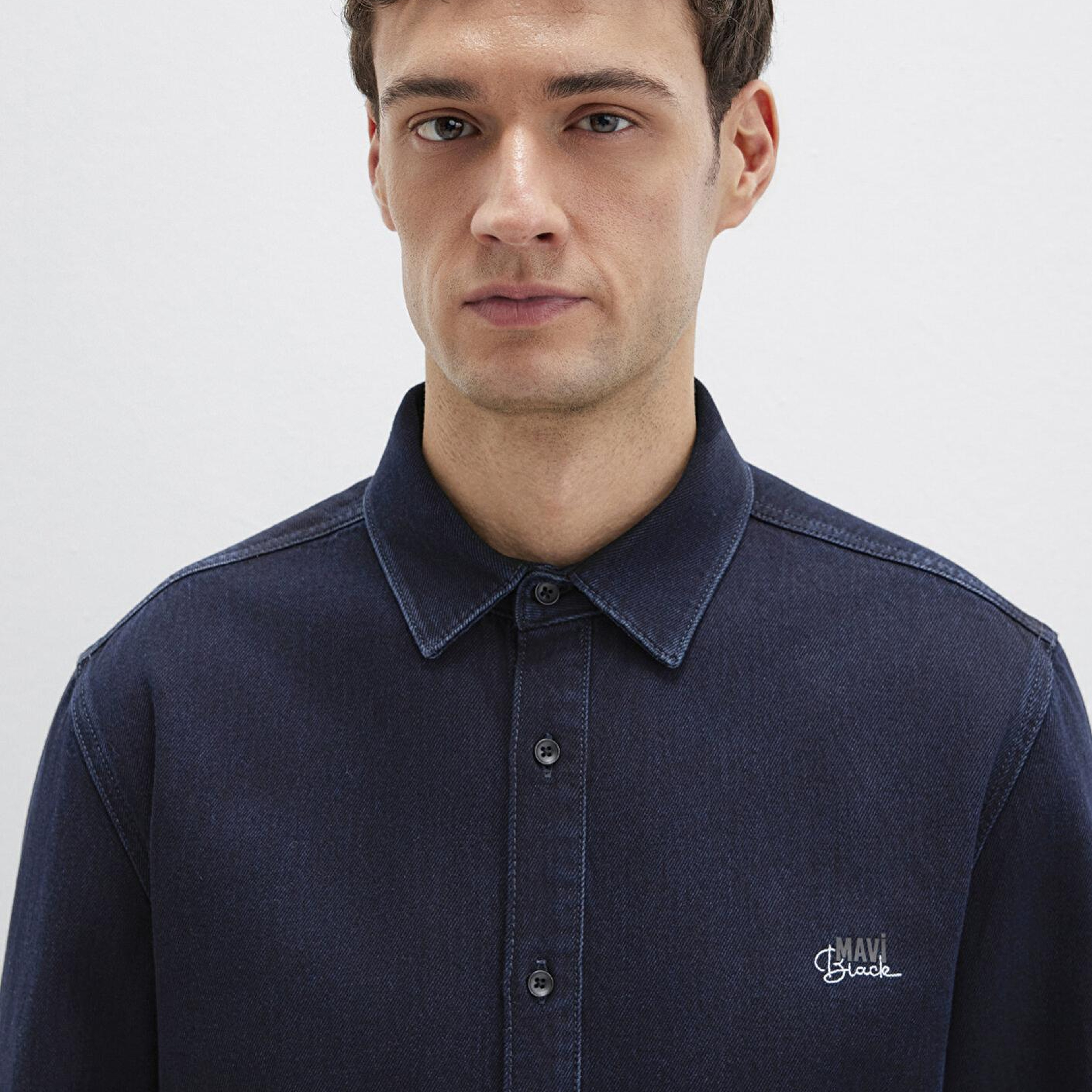 Mavi Roy Lux Black Gece Mavisi Jean Gömlek Slim Fit / Dar Kesim 0210496-85224