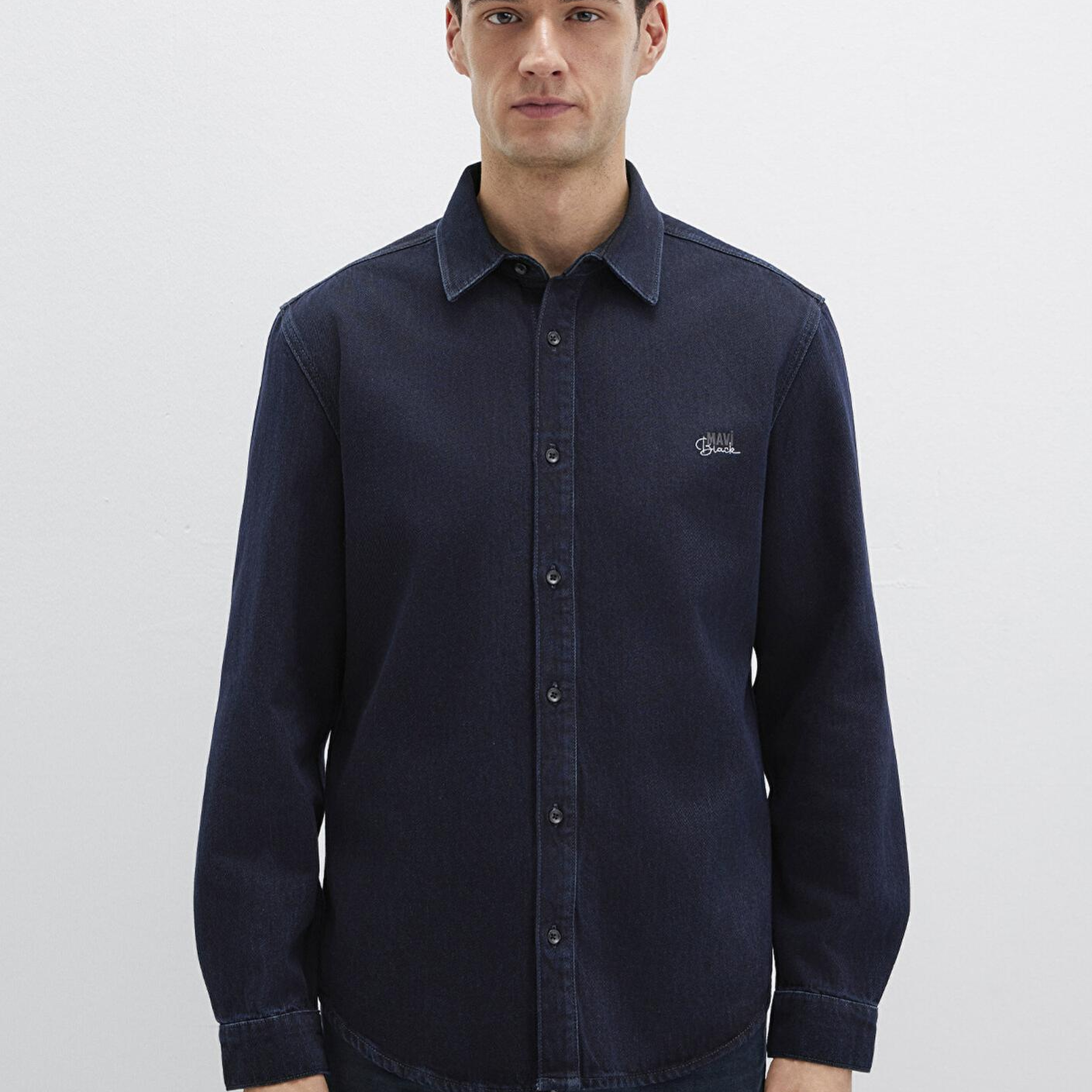 Mavi Roy Lux Black Gece Mavisi Jean Gömlek Slim Fit / Dar Kesim 0210496-85224