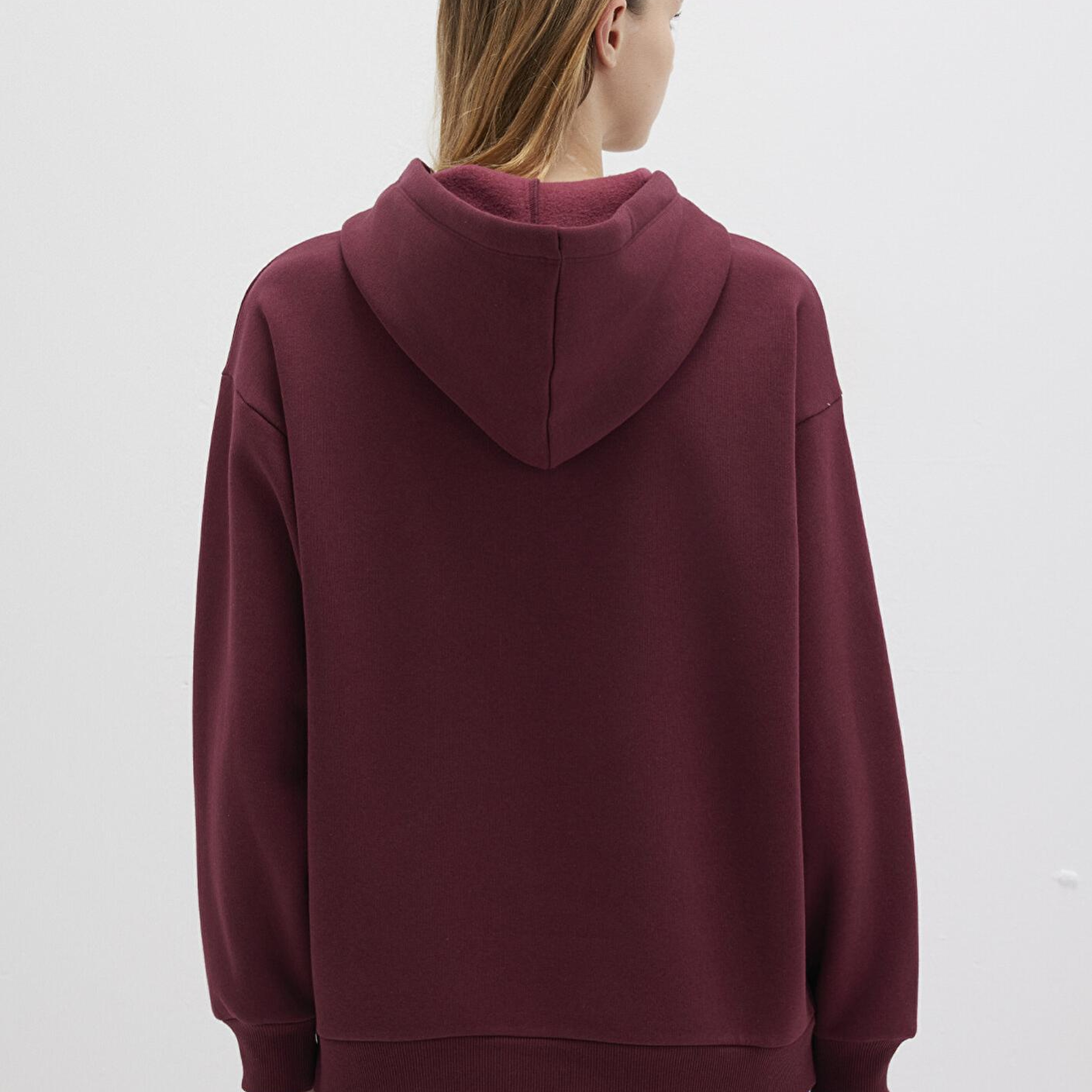 Mavi Mavi Logo Baskılı Kapüşonlu Bordo Sweatshirt 1600361-85493