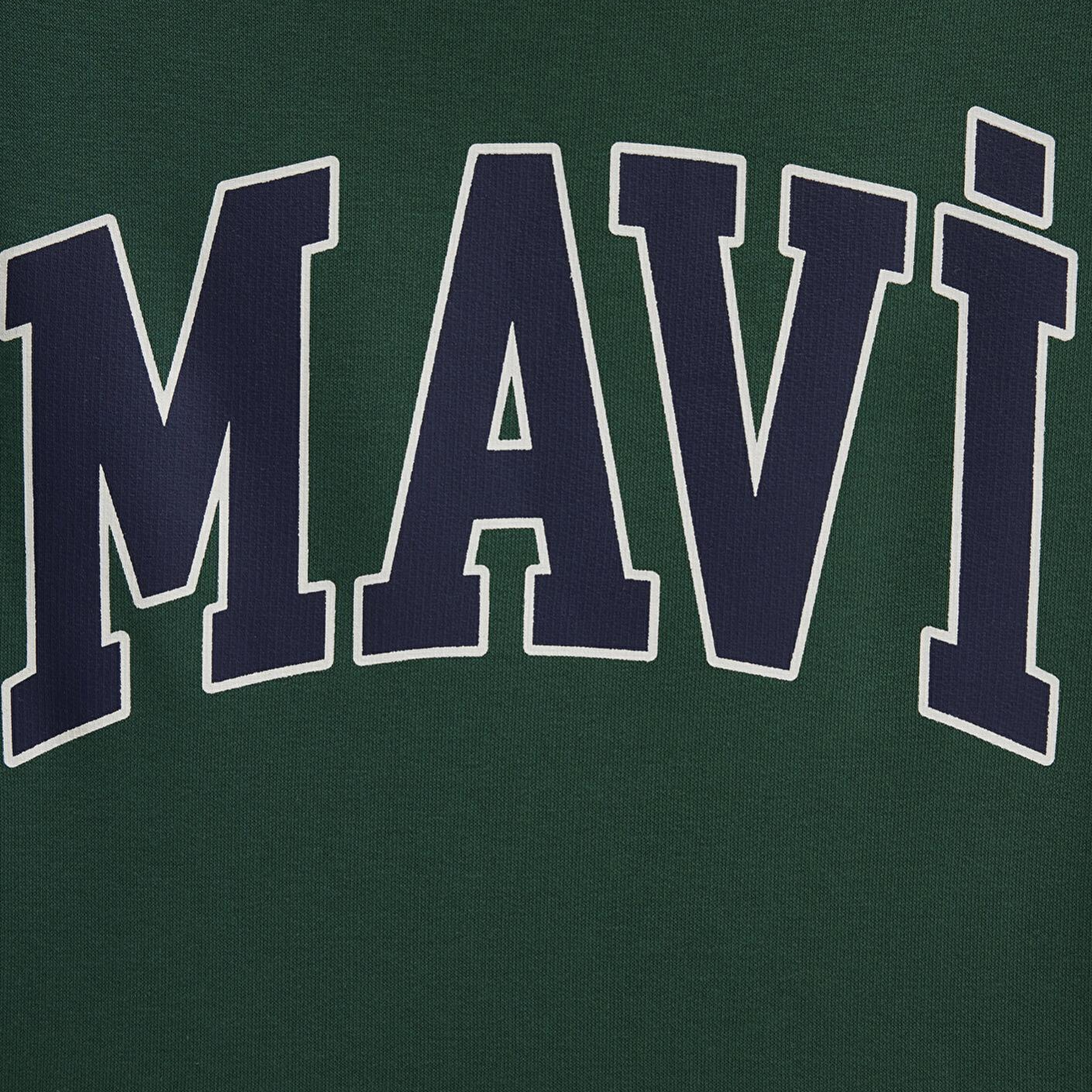 Mavi Mavi Logo Baskılı Kapüşonlu Yeşil Sweatshirt 1600361-71892