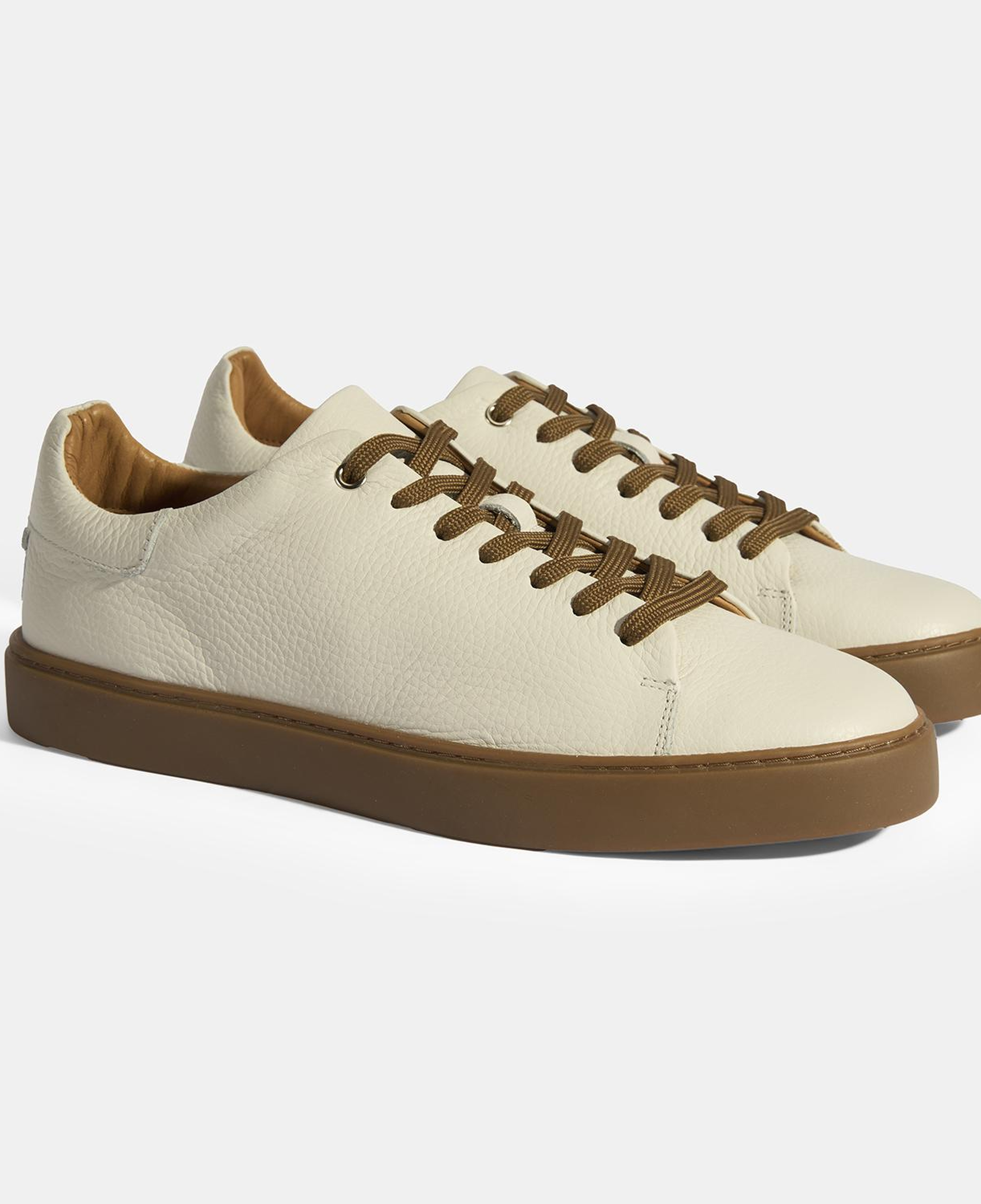 Monikar Bej Erkek Deri Bağcıklı Günlük Ayakkabı