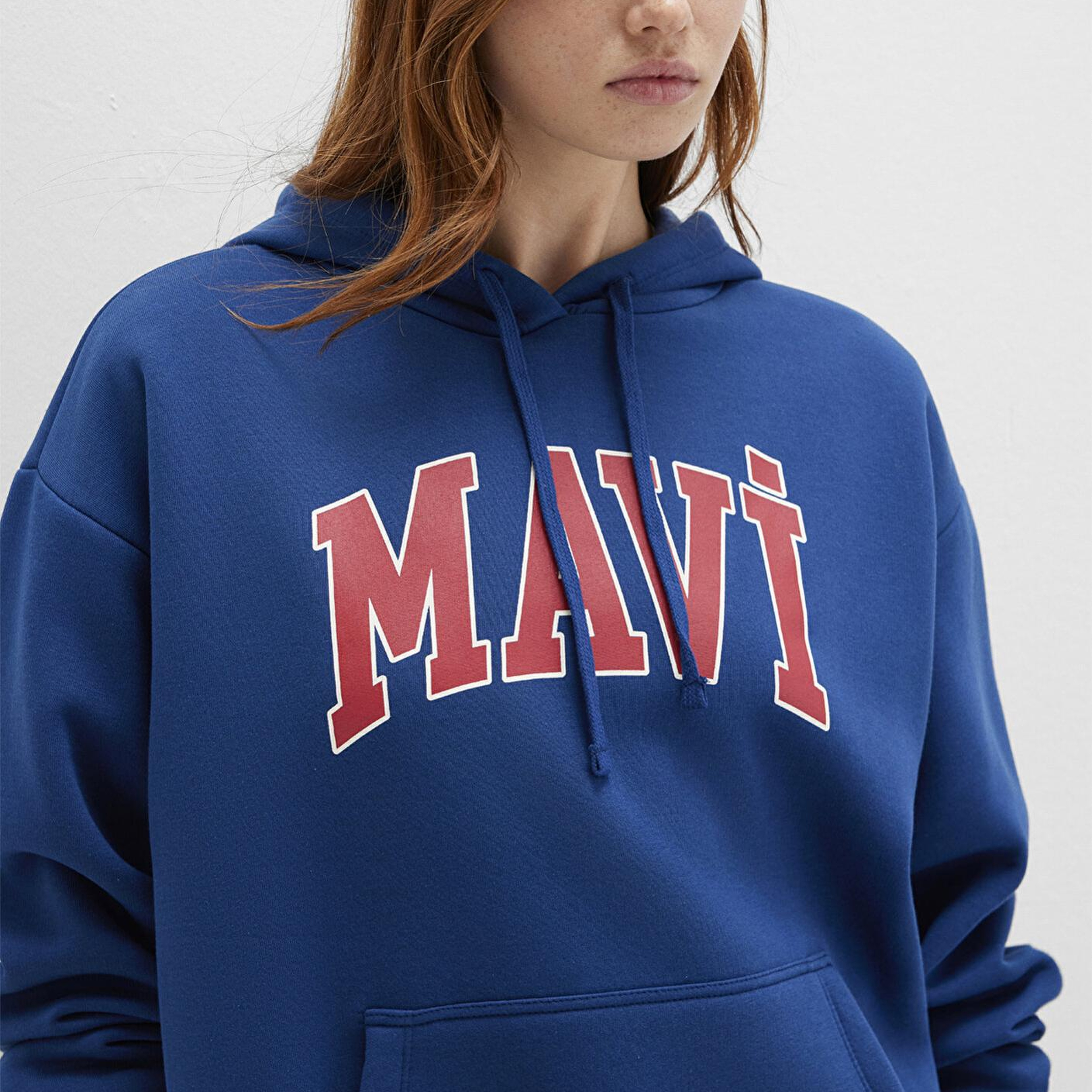 Mavi Mavi Logo Baskılı Kapüşonlu Lacivert Sweatshirt 1600361-82625