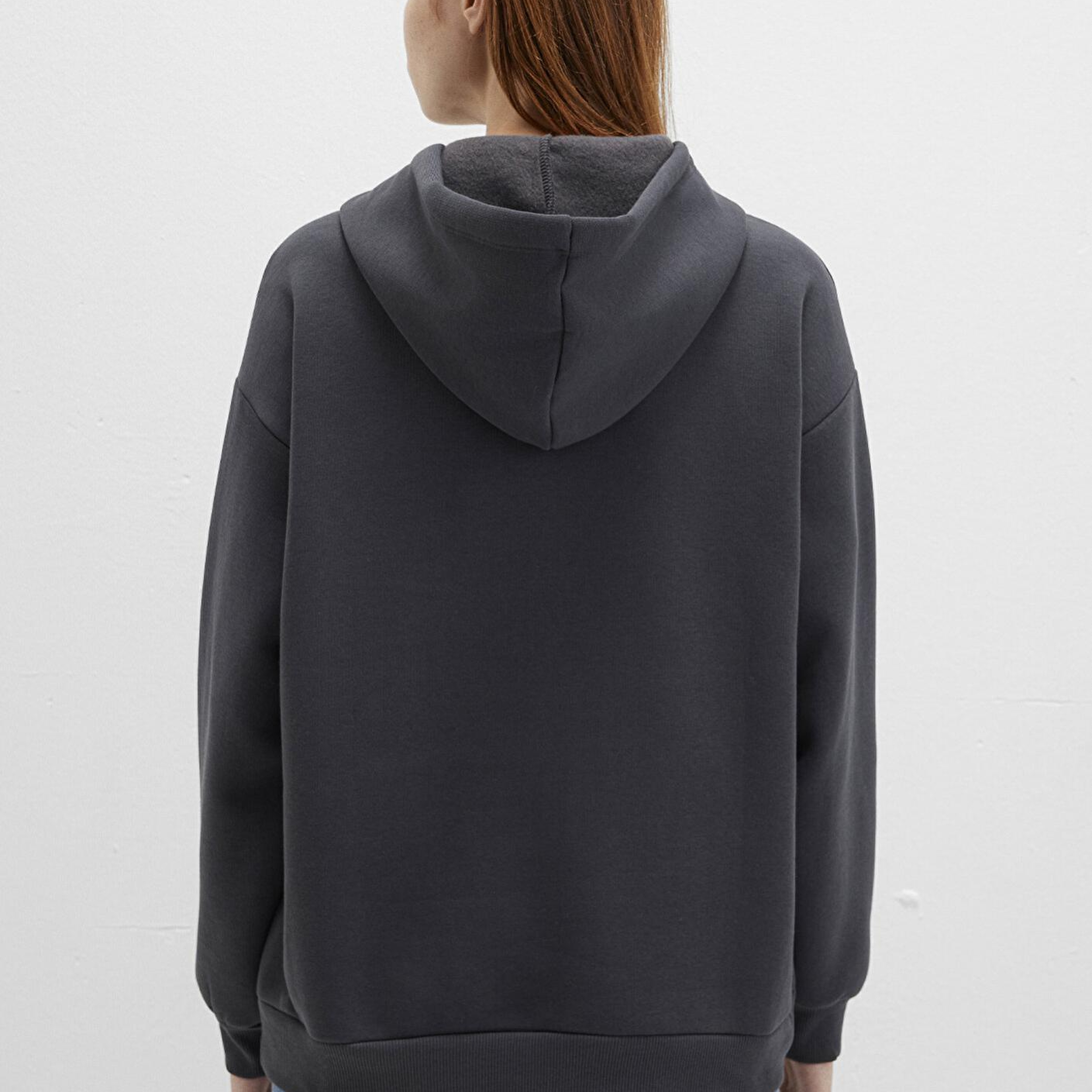 Mavi Mavi Logo Baskılı Kapüşonlu Antrasit Sweatshirt 1600361-80106