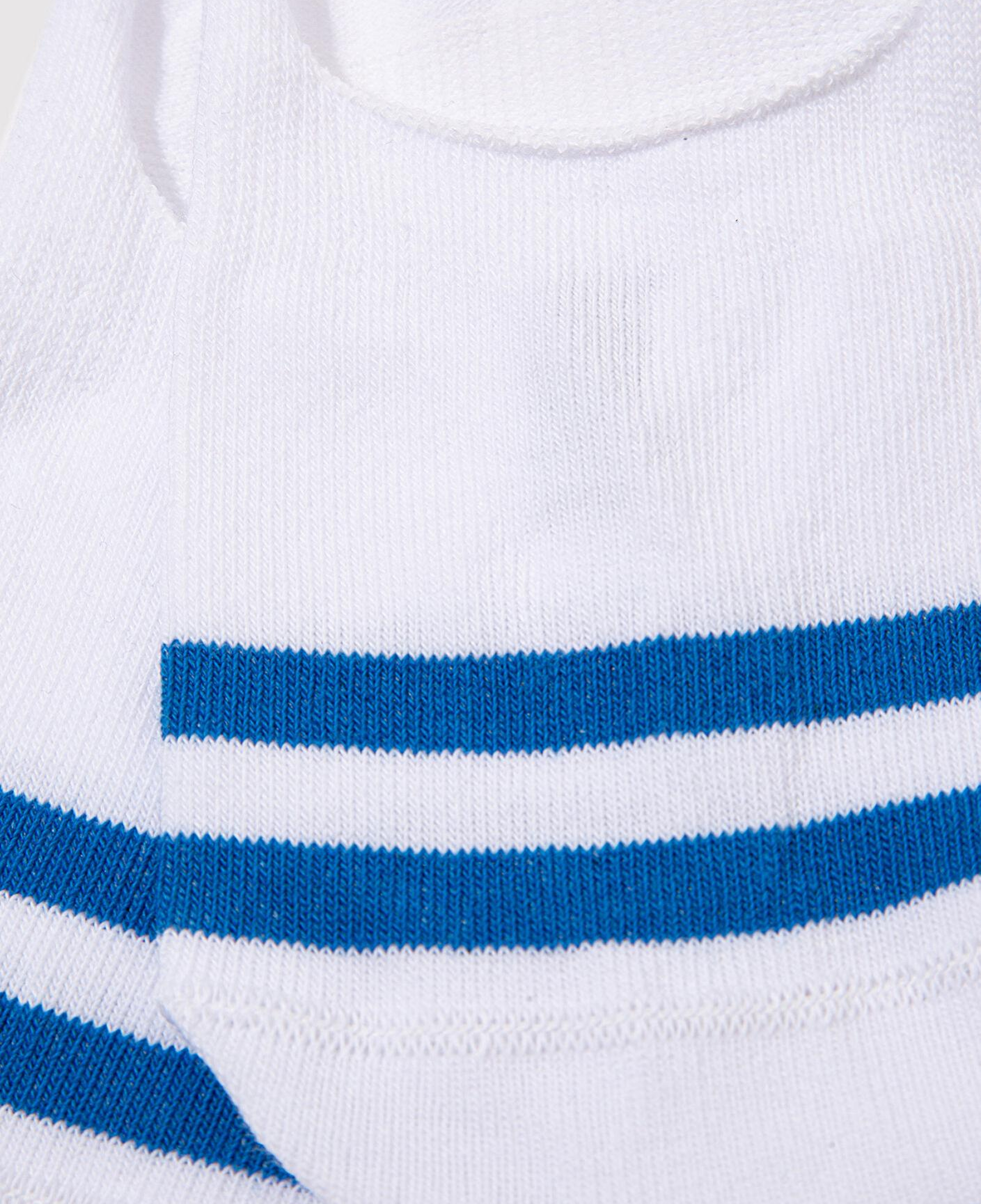 Mavi Çizgi Detaylı Beyaz Babet Çorap 0911124-620