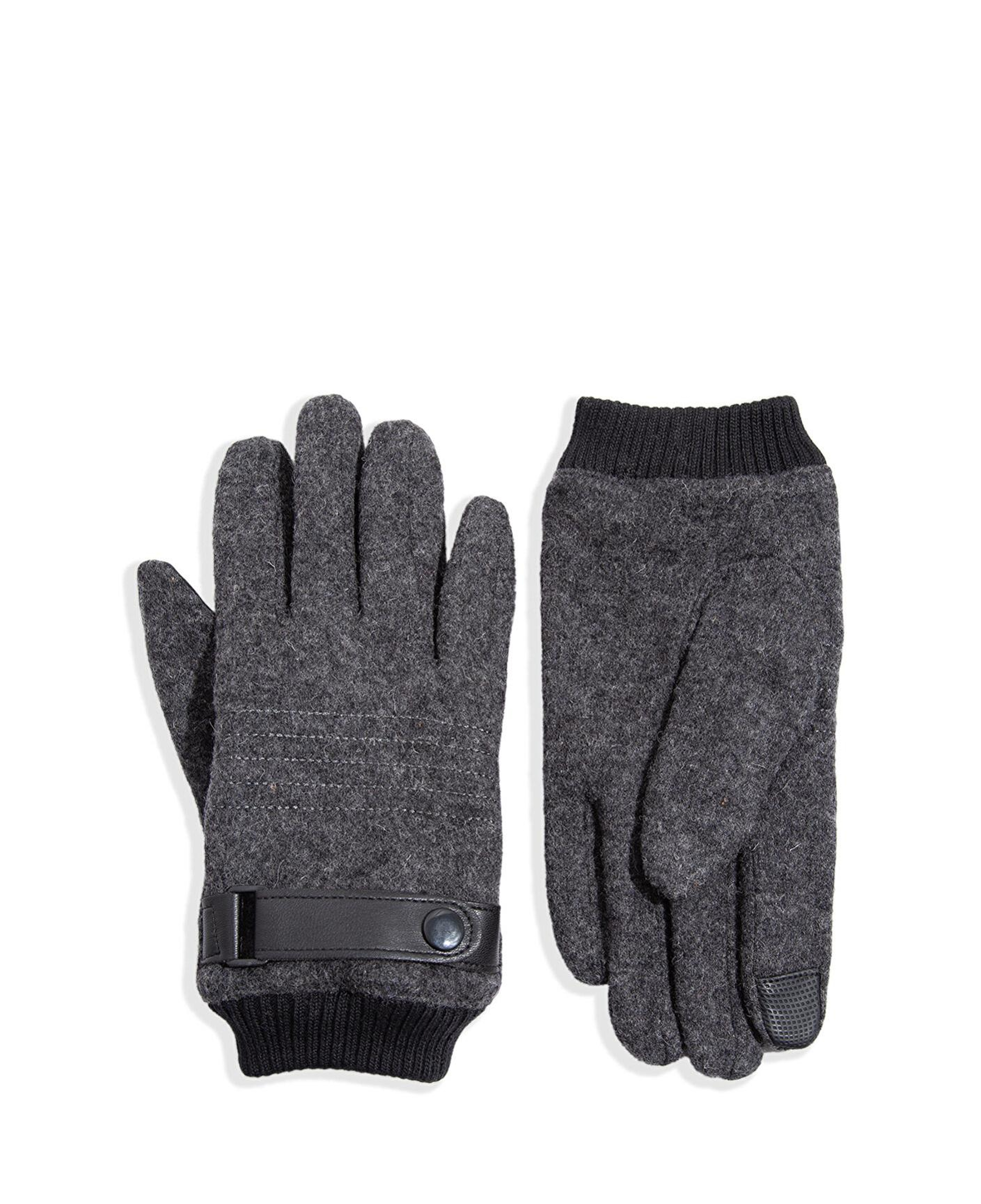 Mavi Yün Karışımlı Gri Eldiven 0911142-27063