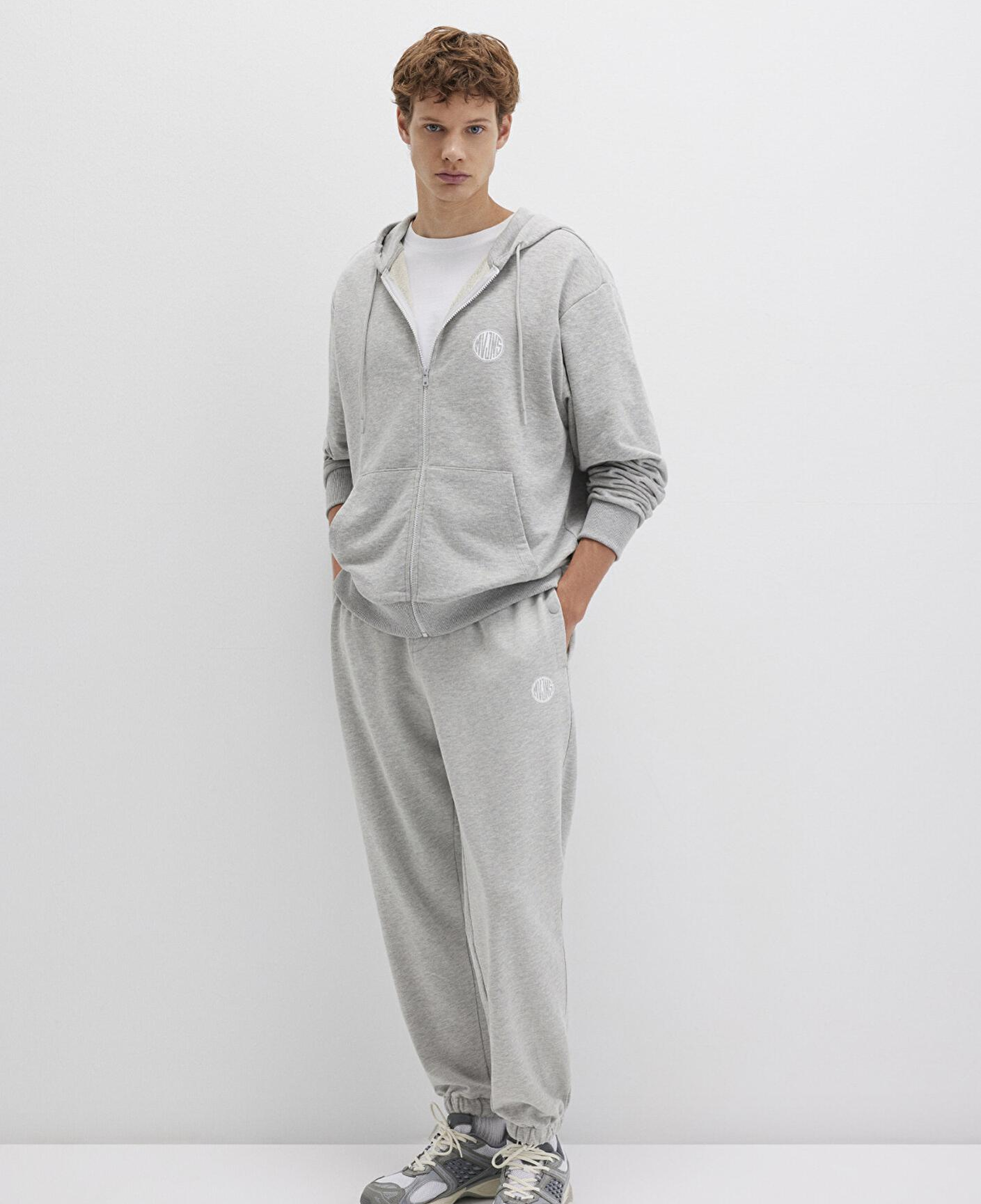 Mavi MVJNS Logo Baskılı Gri Eşofman Altı 0010175-80196