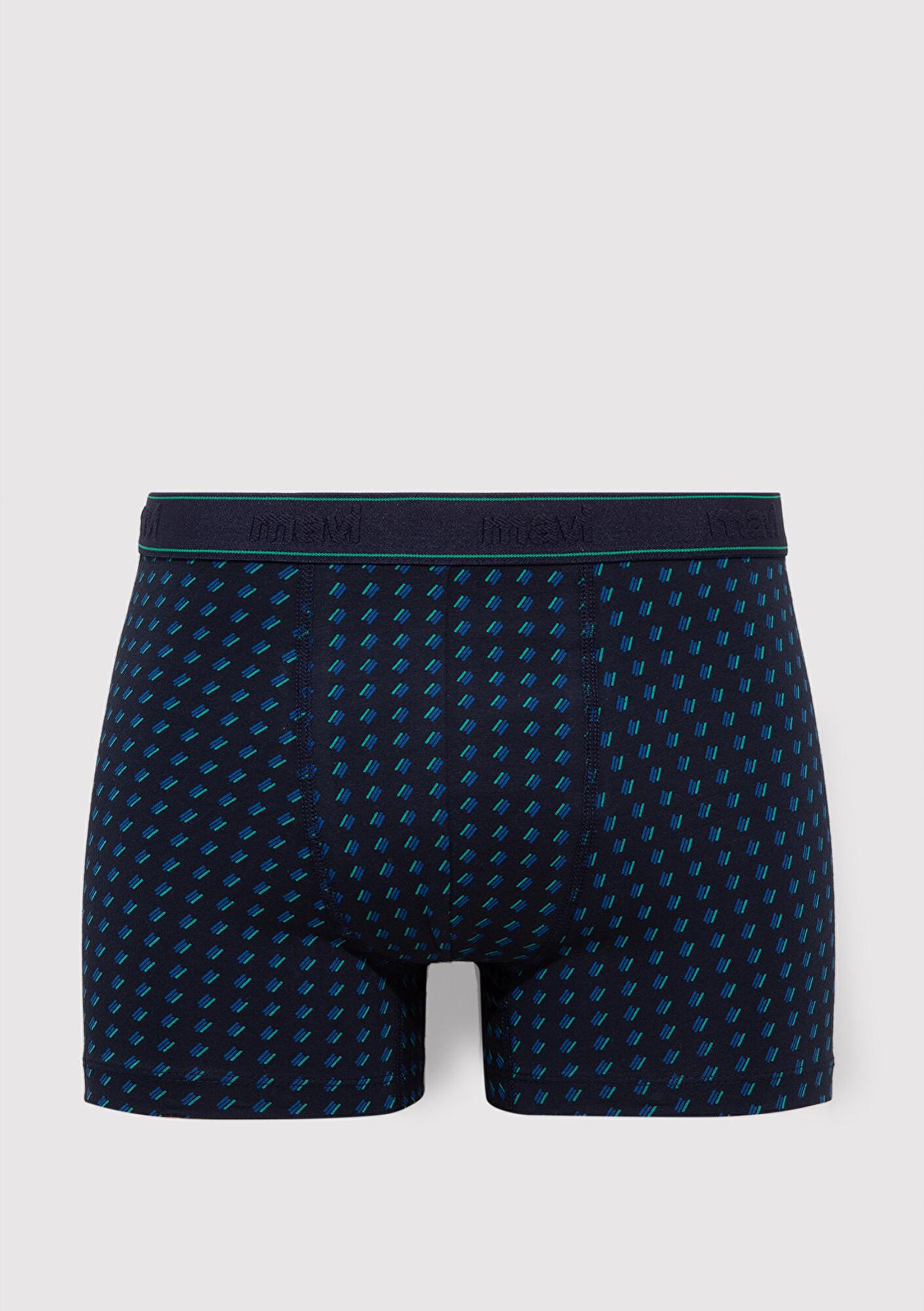 Mavi Baskılı Lacivert Boxer 0911051-30717