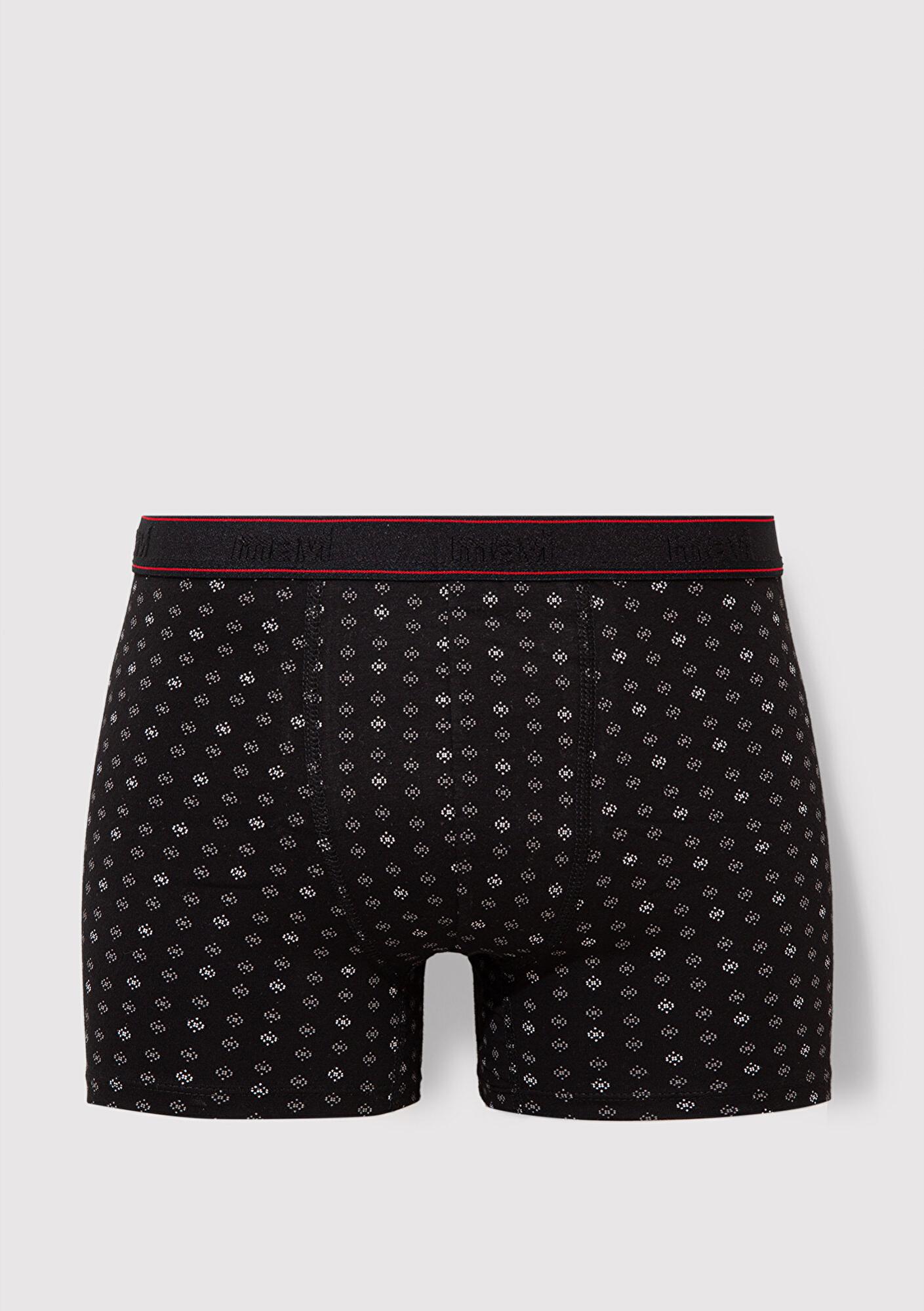 Mavi Baskılı Siyah Boxer 0911037-900