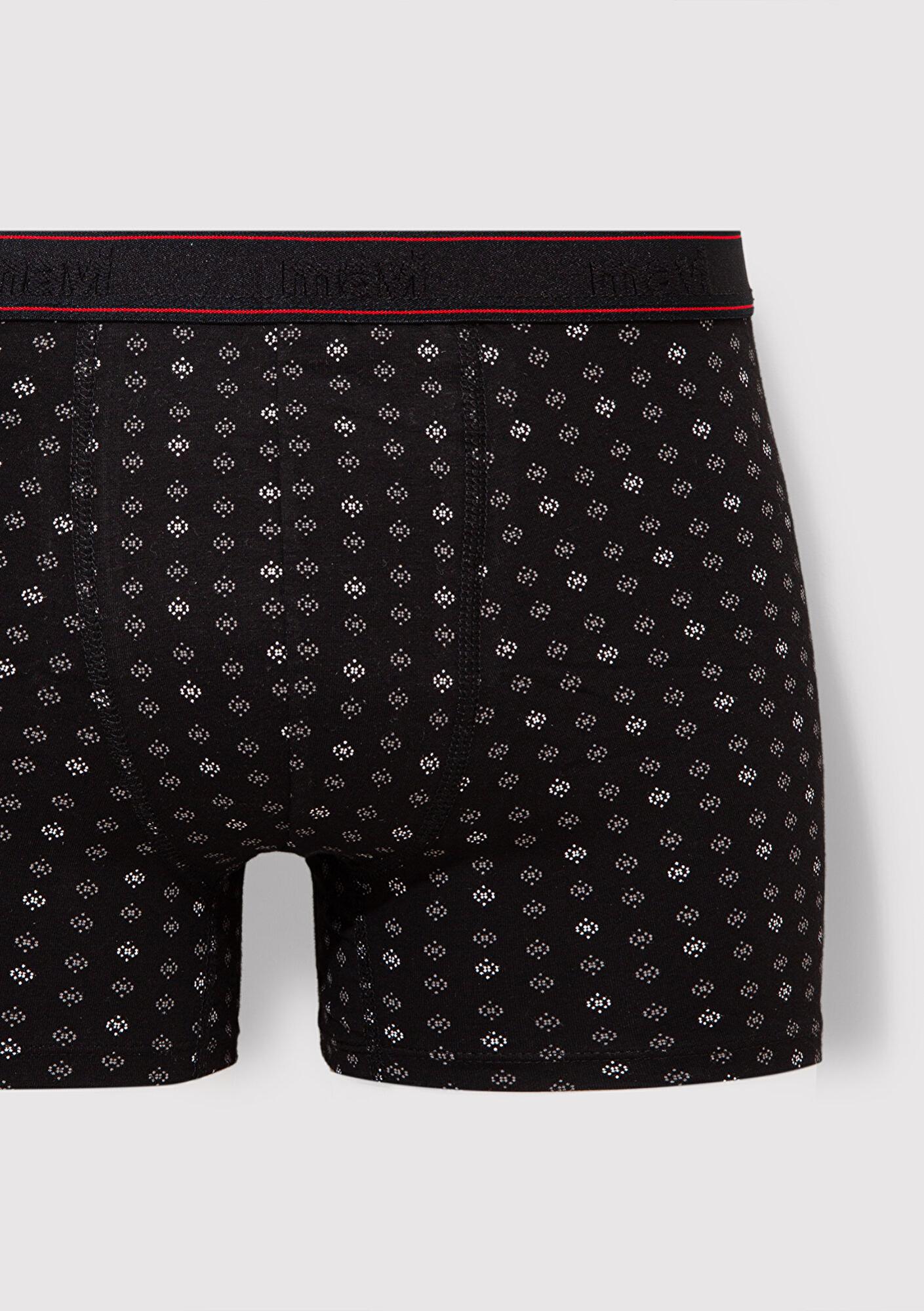 Mavi Baskılı Siyah Boxer 0911037-900